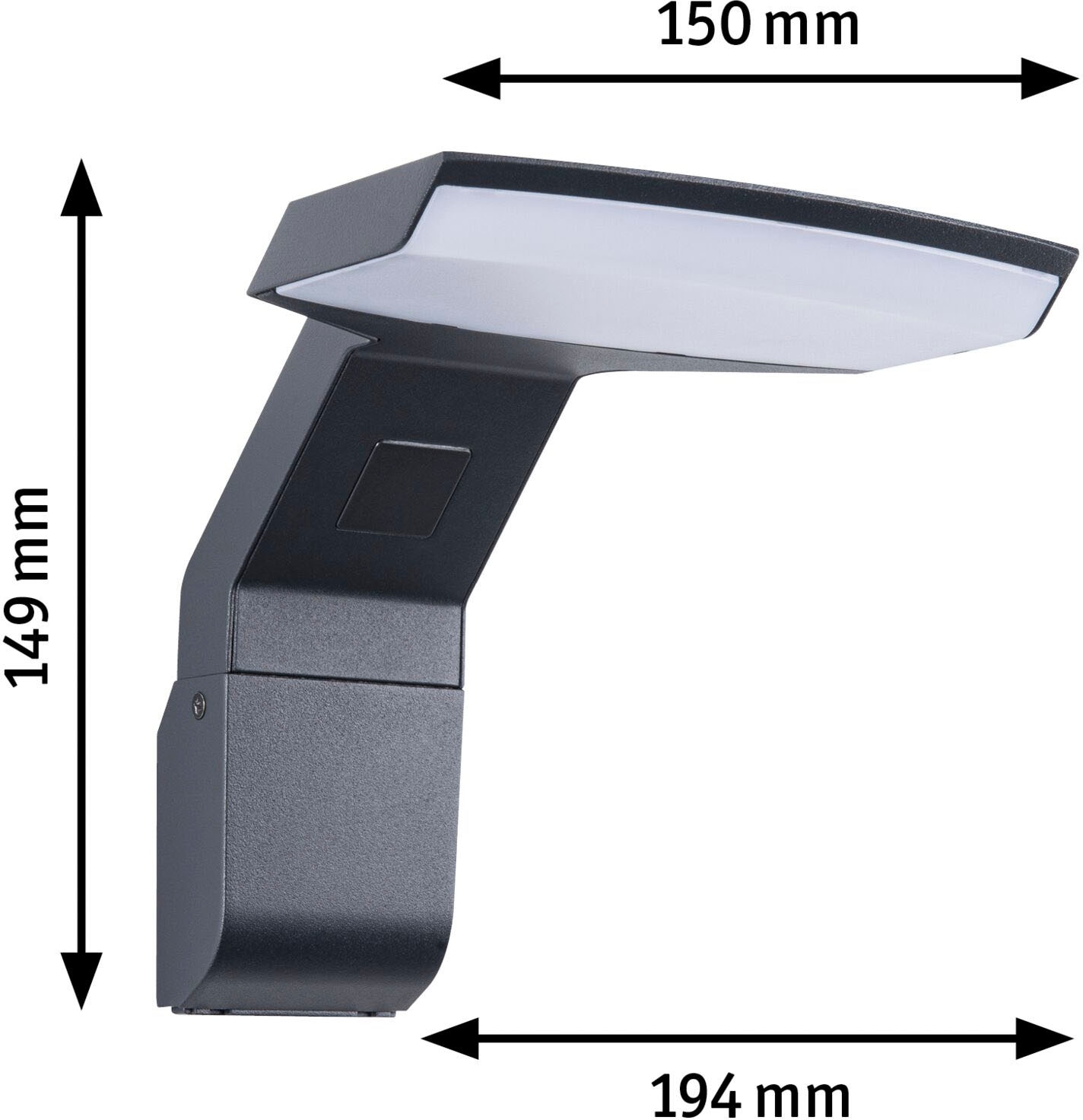 Paulmann LED Außen-Wandleuchte »Zenera 230V anthrazit 2.200 - 3.000 K«, 1 flammig, insektenfreundlich und seewasserresistent