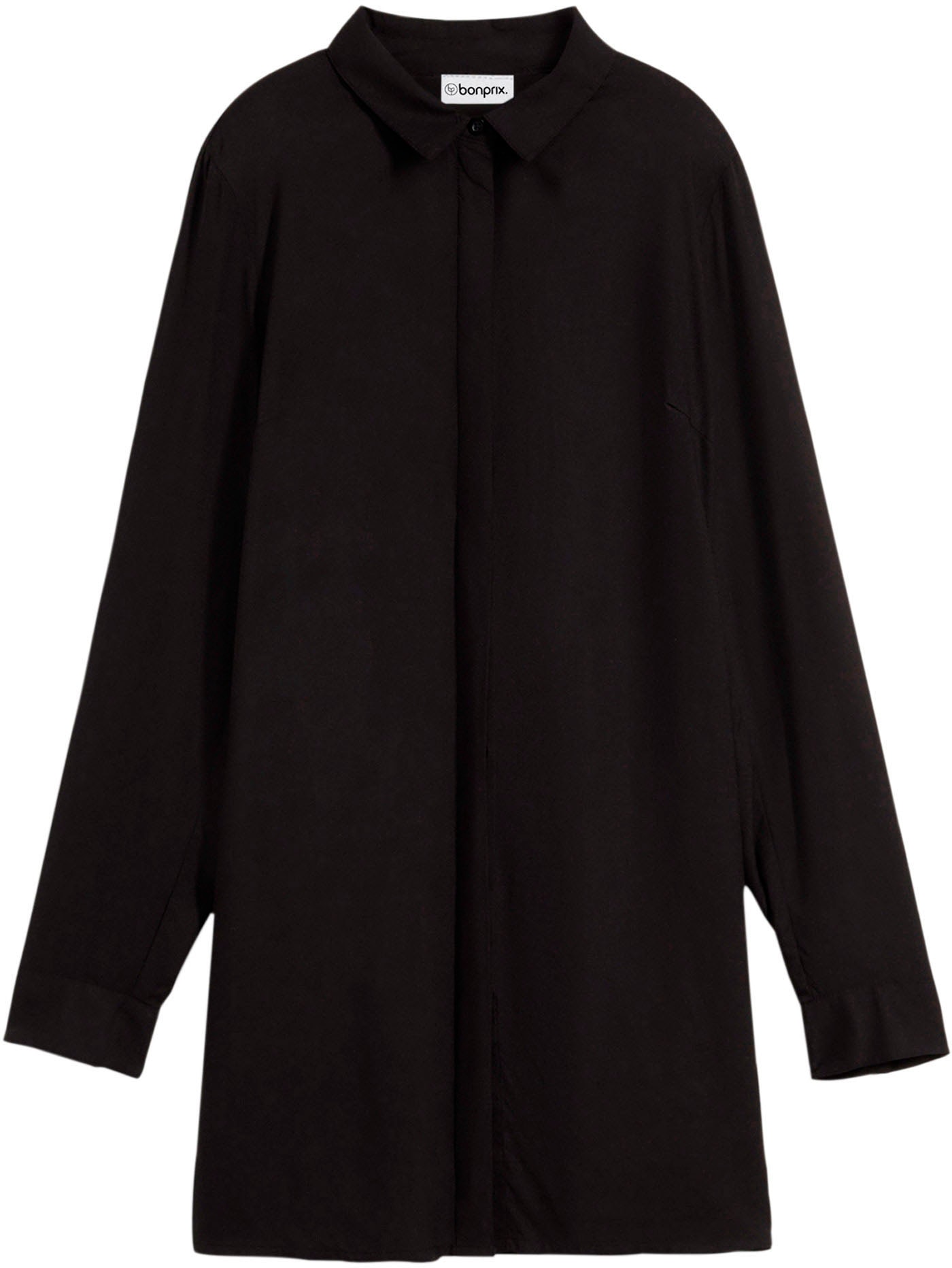 bonprix Longbluse »Longbluse mit Schlitz aus fließender Viskose« gerade Passform, mit Schlitz-Detail, aus fließender Viskose