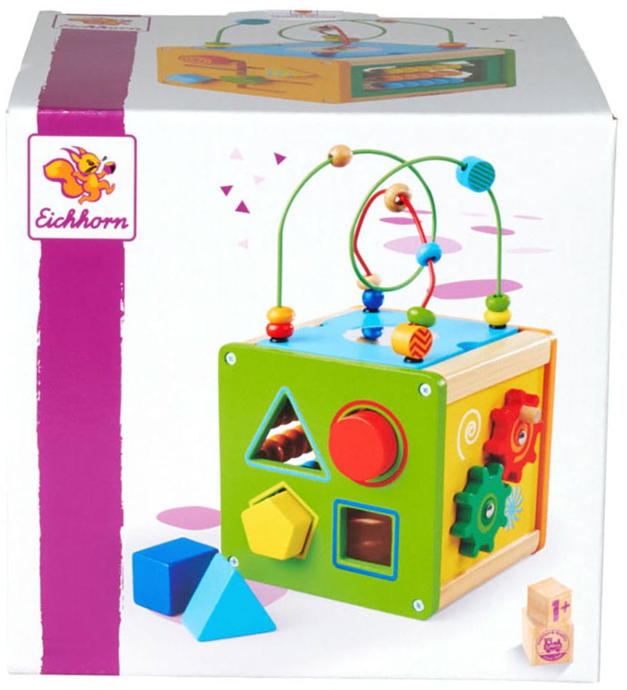 Eichhorn Motorikwürfel »Kleiner Spiel- und Lernwürfel« mit abnehmbarer Motorikschleife