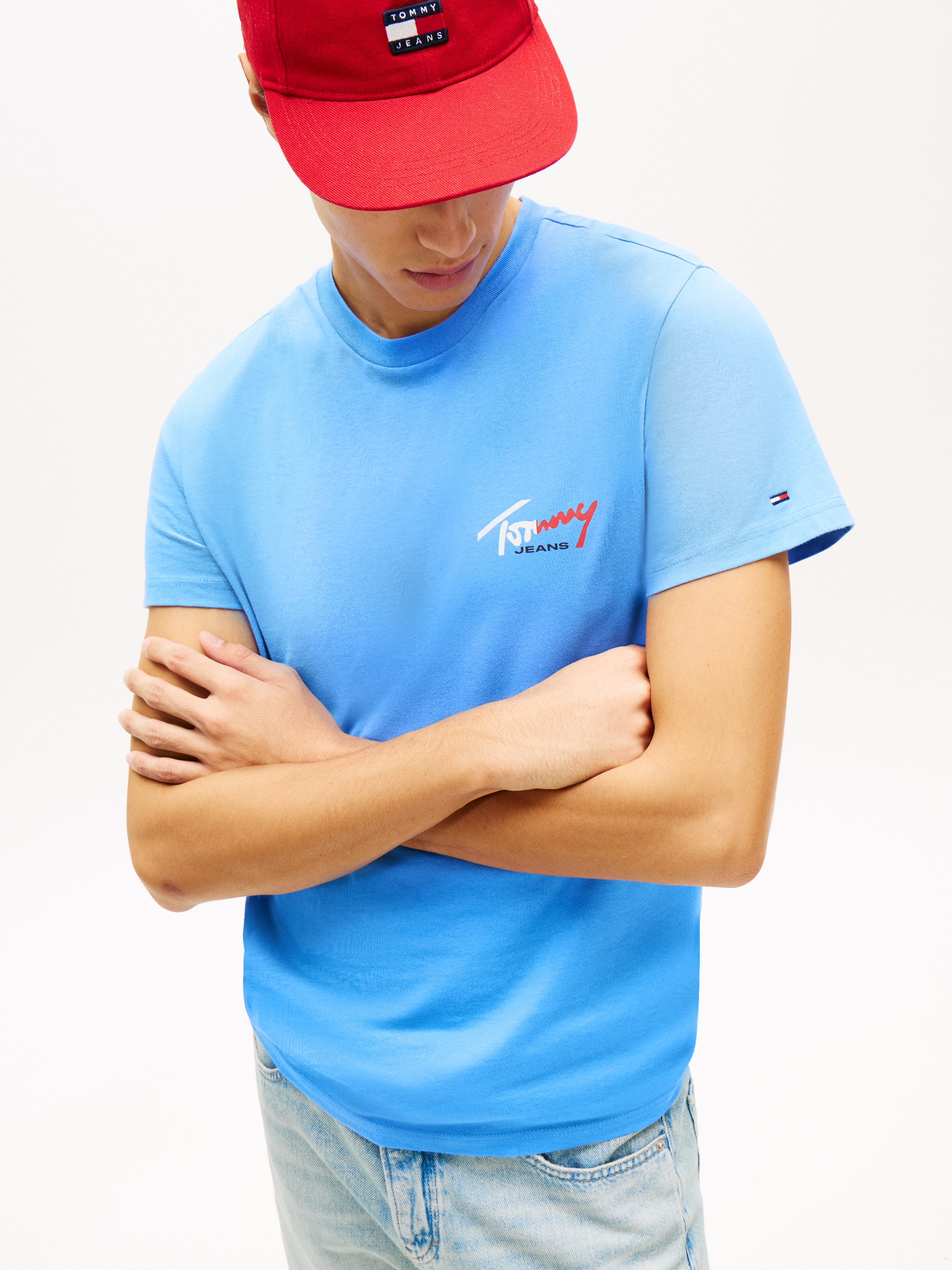 Tommy Jeans T-Shirt »TJM SLIM FIT SIGN CHEST« mit Markenprint