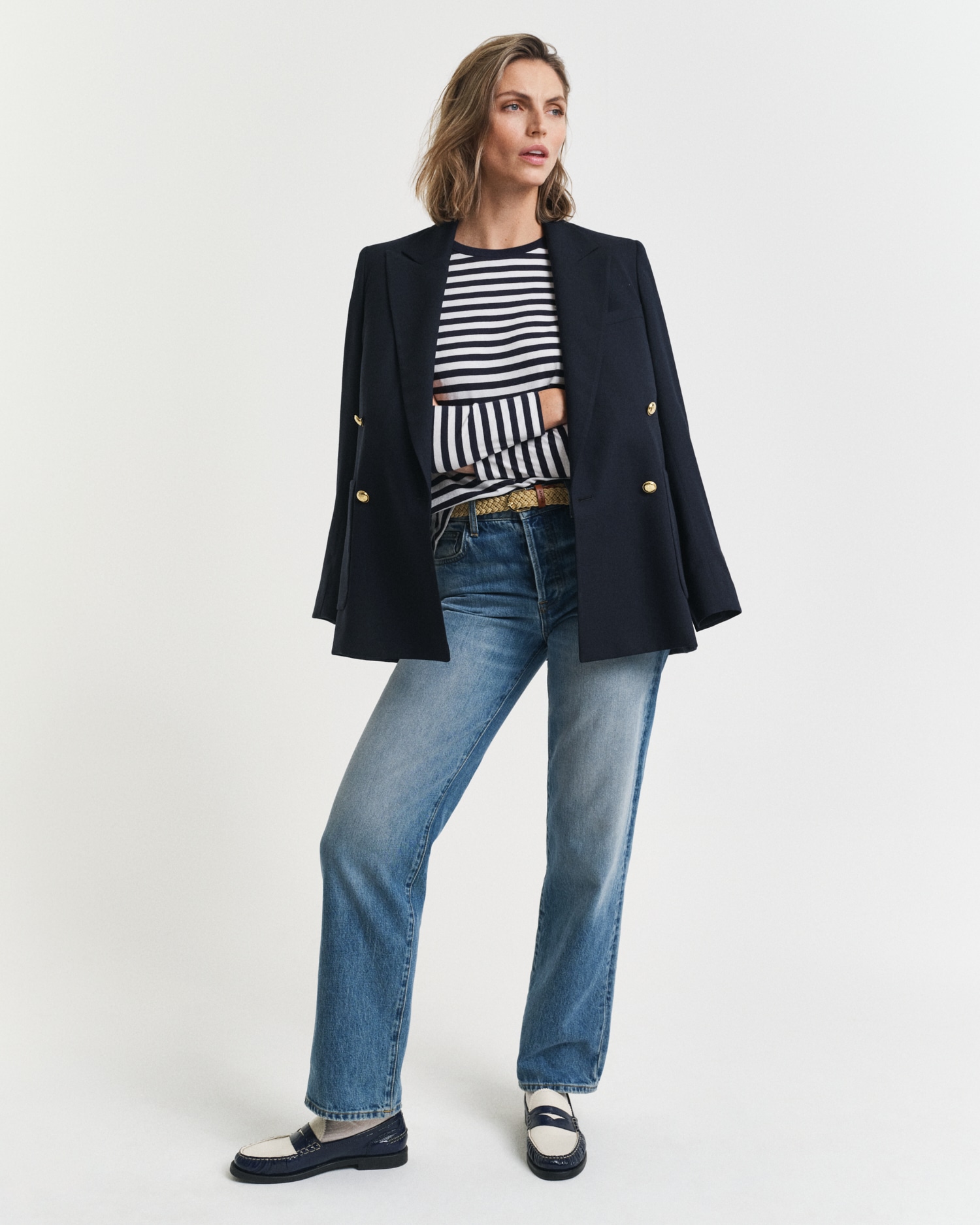 Gant Langarmshirt »REGULAR STRIPED SHIELD« Regular fit mit Rundhalsausschnitt