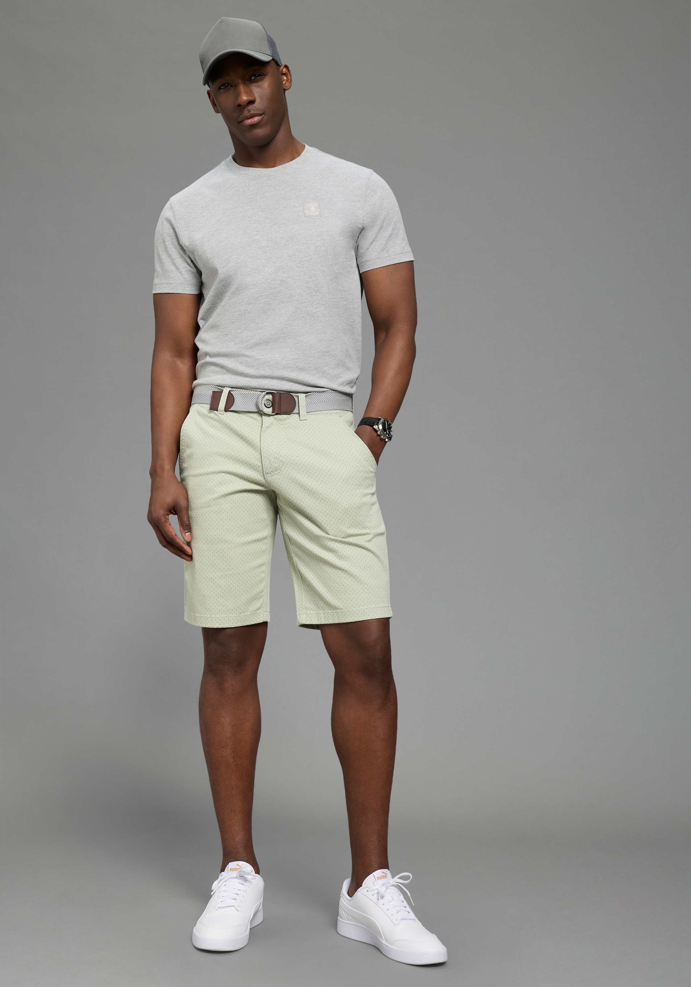 DELMAO Shorts  kniefrei, gerades Bein, mit Eingrifftaschen und Gesäßtaschen