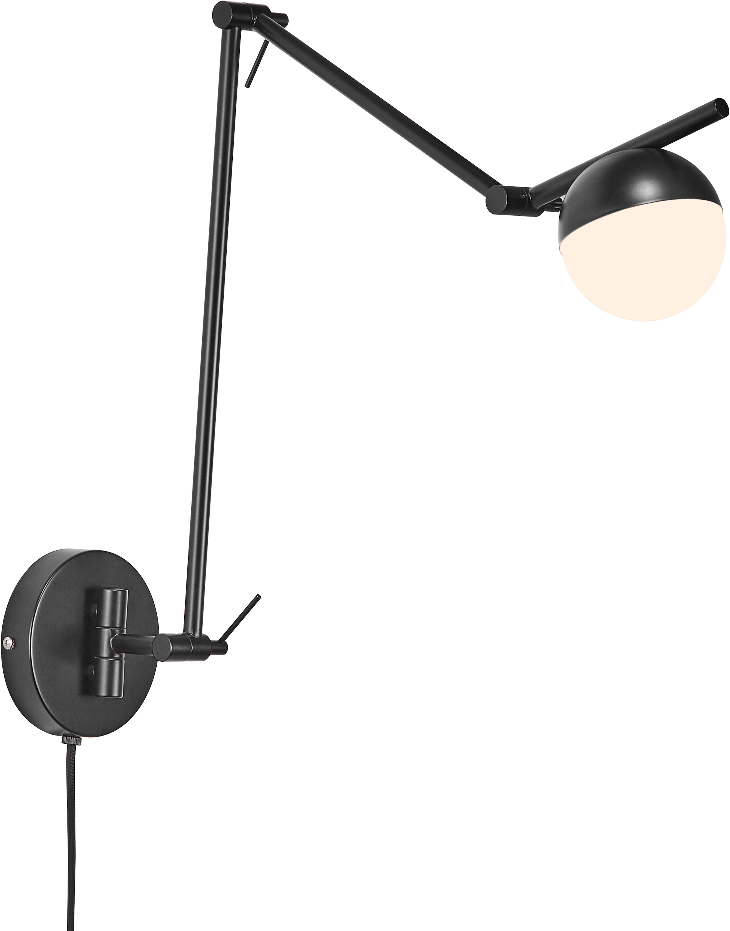 Nordlux Wandleuchte »CONTINA« G9 Textil Kabel, mundgeblasenes Opal Glas