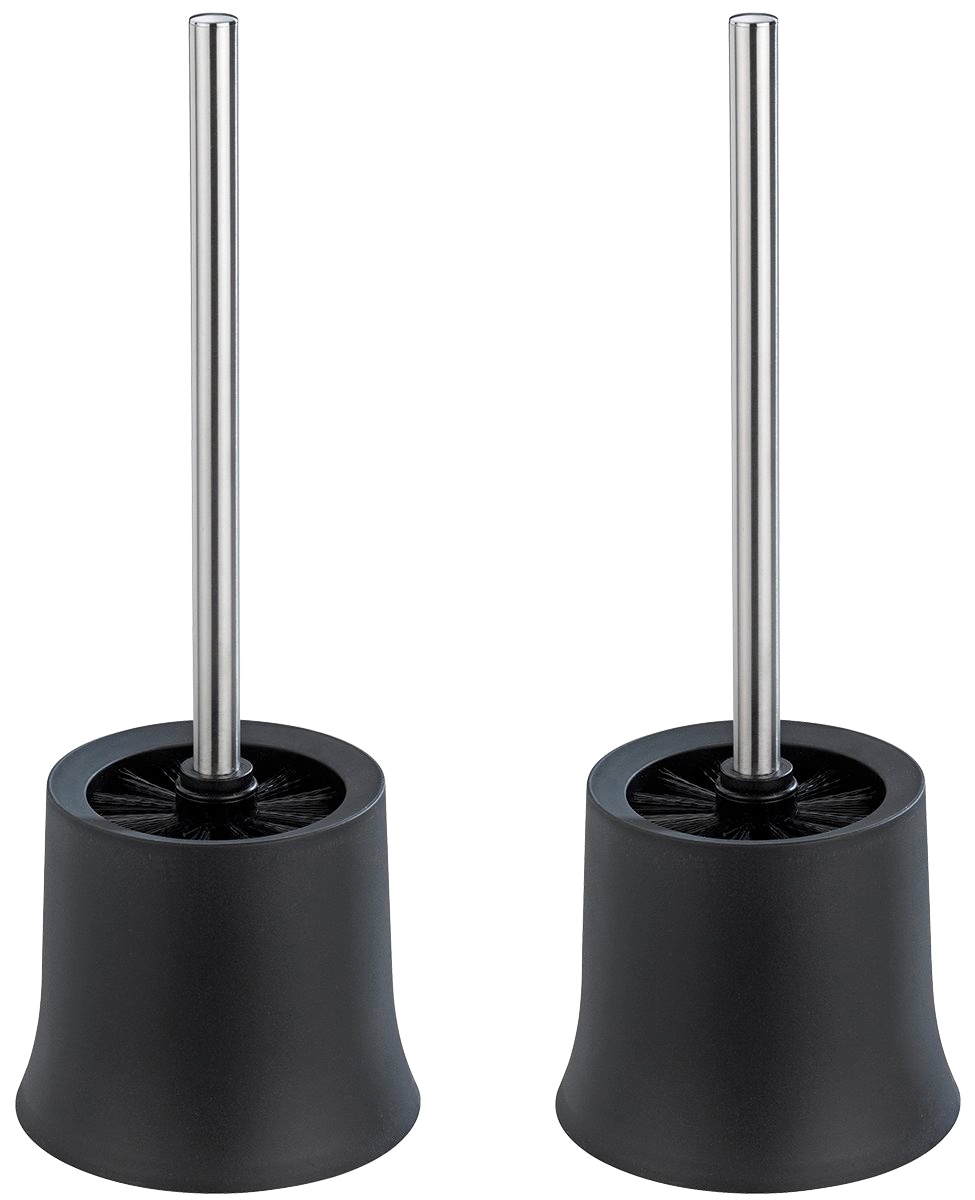WENKO WC-Garnitur "Basic Schwarz" Set 1 Stk. aus Edelstahl  Kunststoff  Polypropylen schwarz