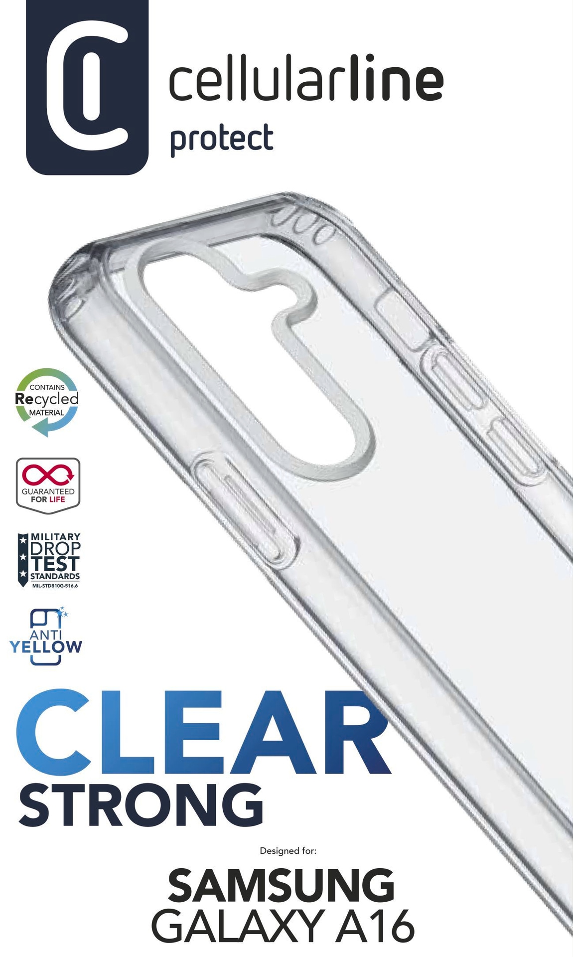 Cellularline Handyhülle »Clear Strong Case«, Backcover, Schutzhülle, Handyschutzhülle, Case, Schutzcase, stoßfest