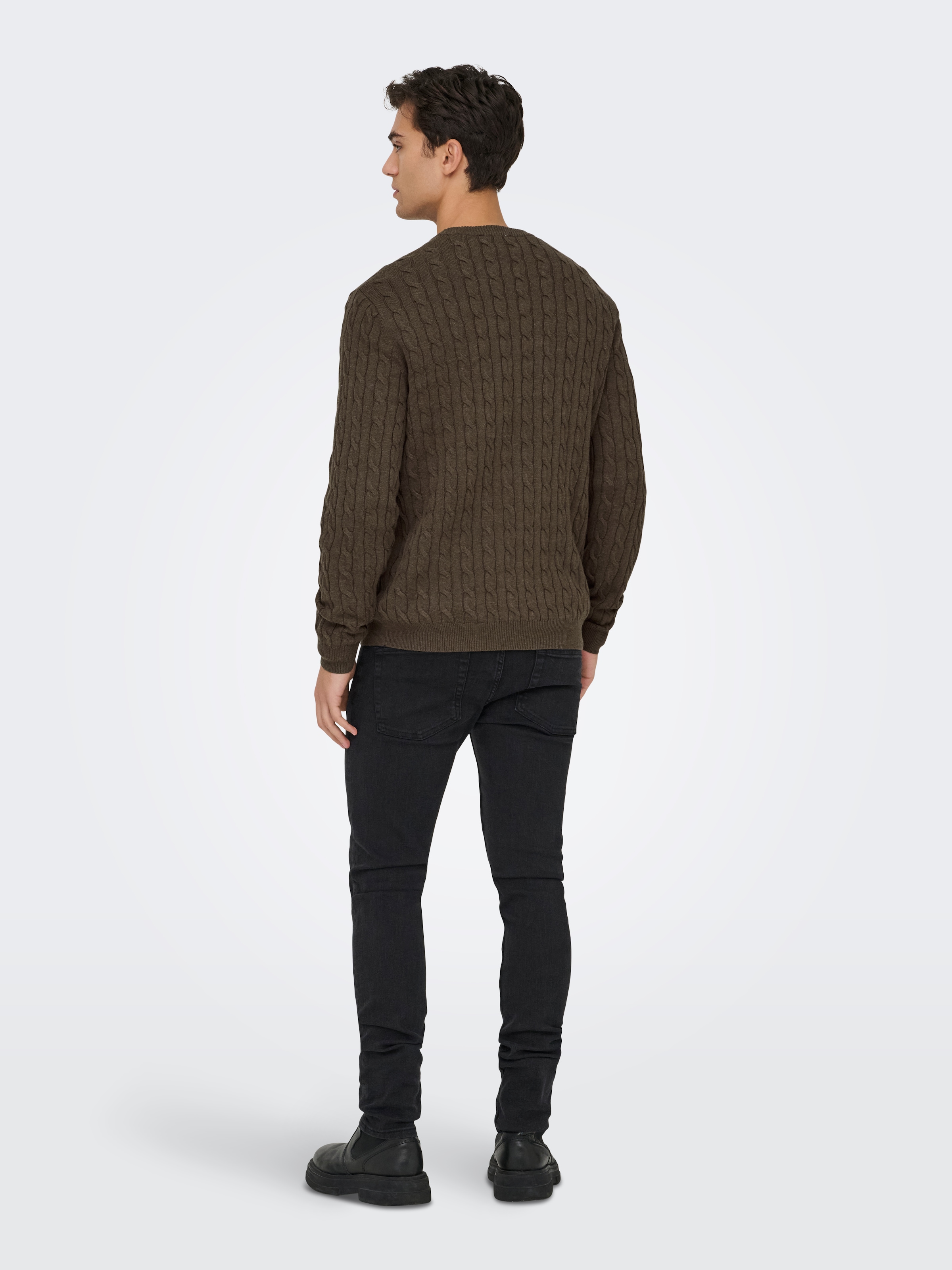 ONLY & SONS Strickpullover »ONSLOUI REG 12 CABEL CREW KNIT NOOS«