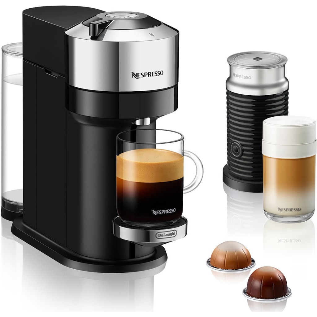 Nespresso Kapselmaschine »Vertuo Next Bundle ENV 120.CAE von DeLonghi«, inkl. Aeroccino Milchaufschäumer, Willkommenspaket mit 12 Kapseln