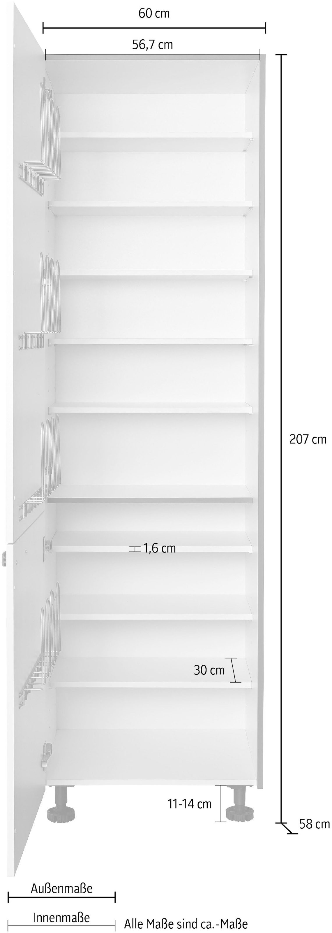 Express Küchen Schuhschrank »ARTA«, vormontiert