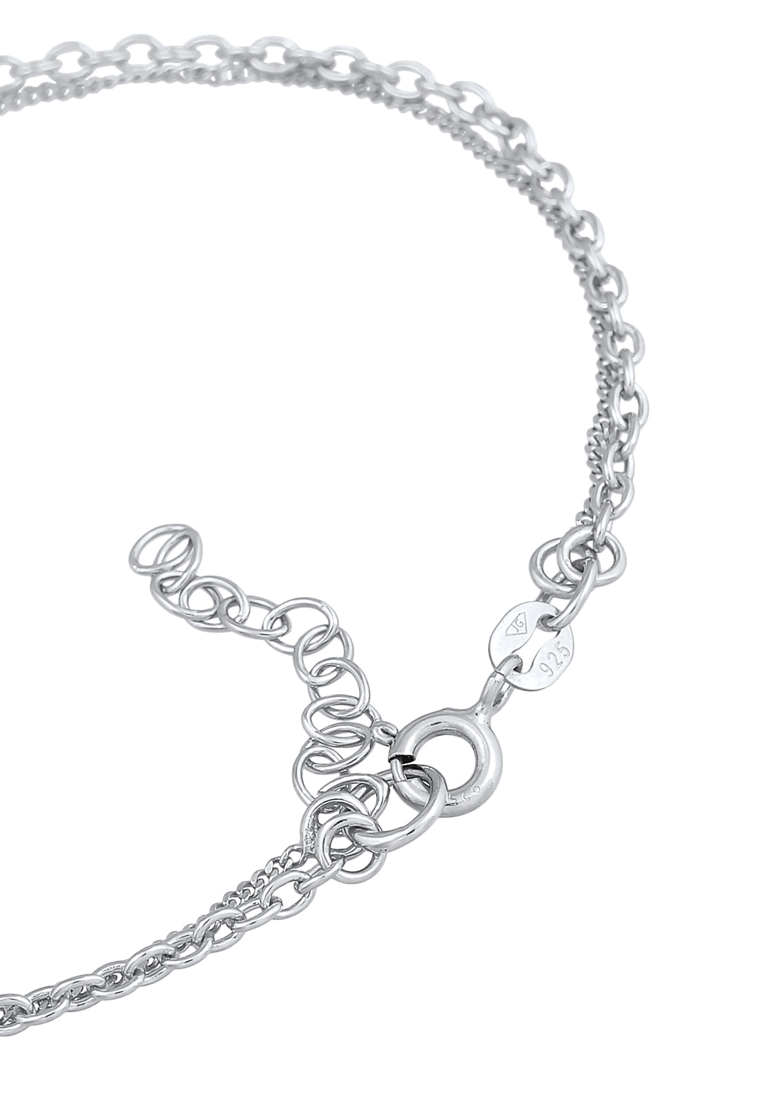 Elli Armkette »Armband Layer Kreis 925 Silber, mit Kristallen von Swarovski®«