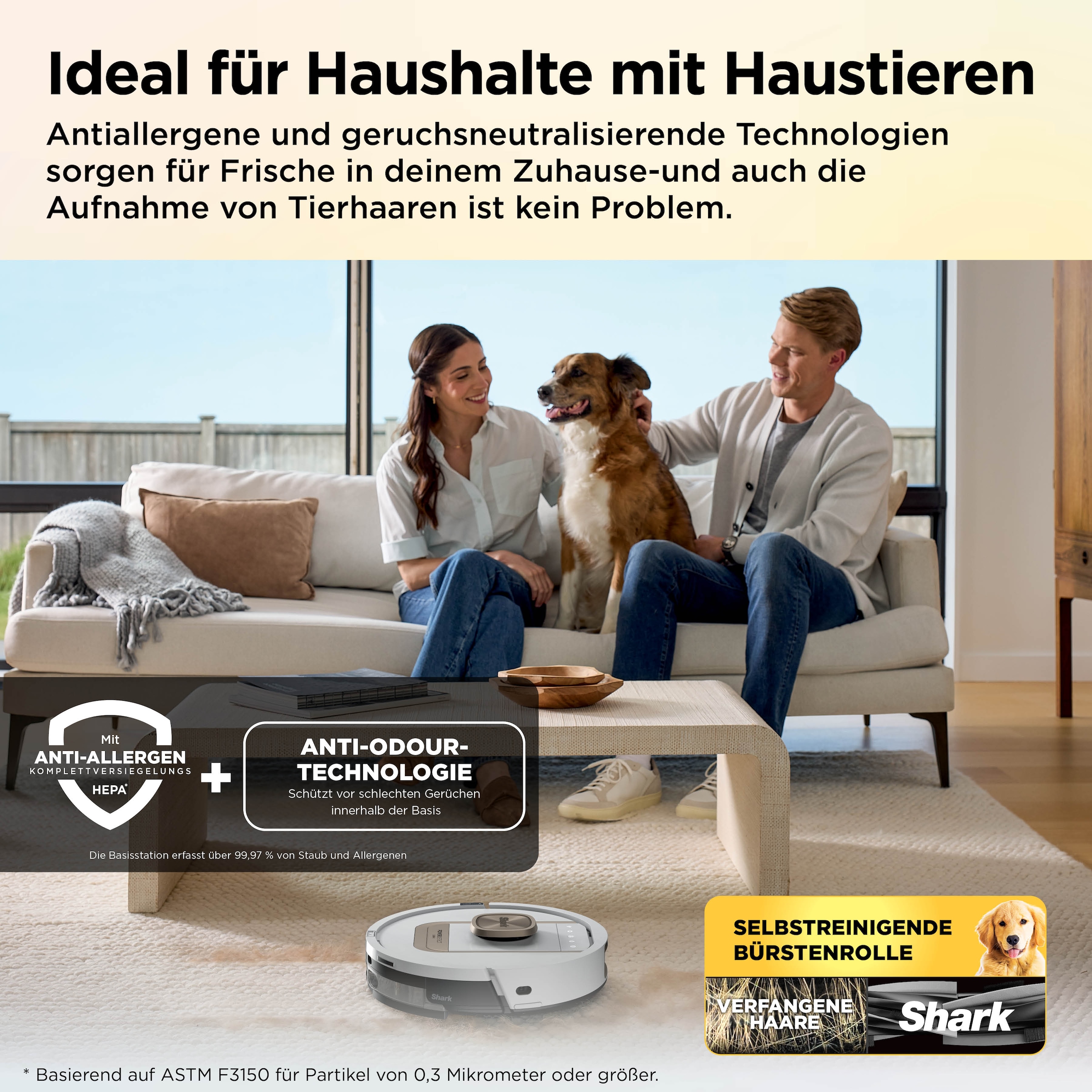 Shark Saugroboter »Shark ThermaCharged PowerDetect Saugroboter RV2900XEEUWH« beheizte Basisstation verwendet 85°C heißes Wasser und 80°C warme Luft