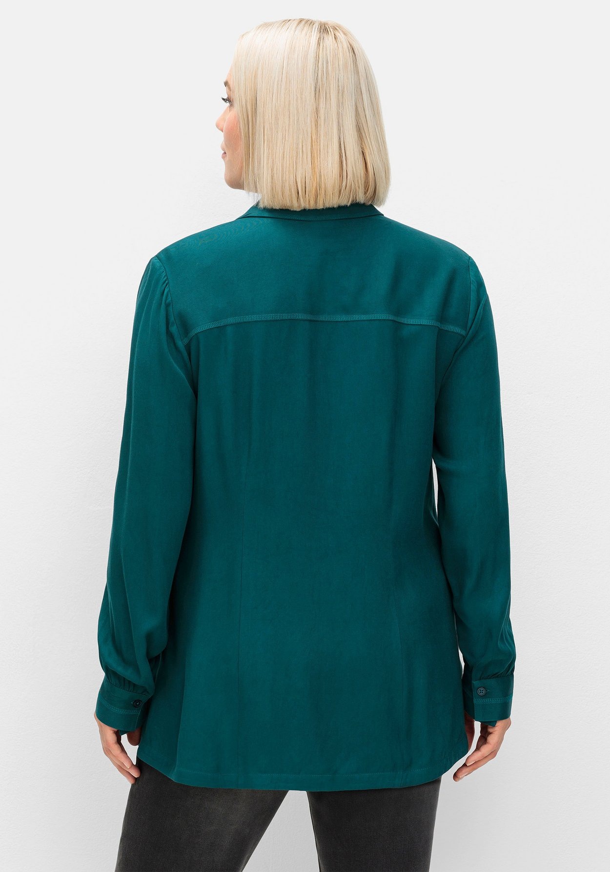 Sheego Hemdbluse »Bluse aus weich fließendem Viskose-Twill«
