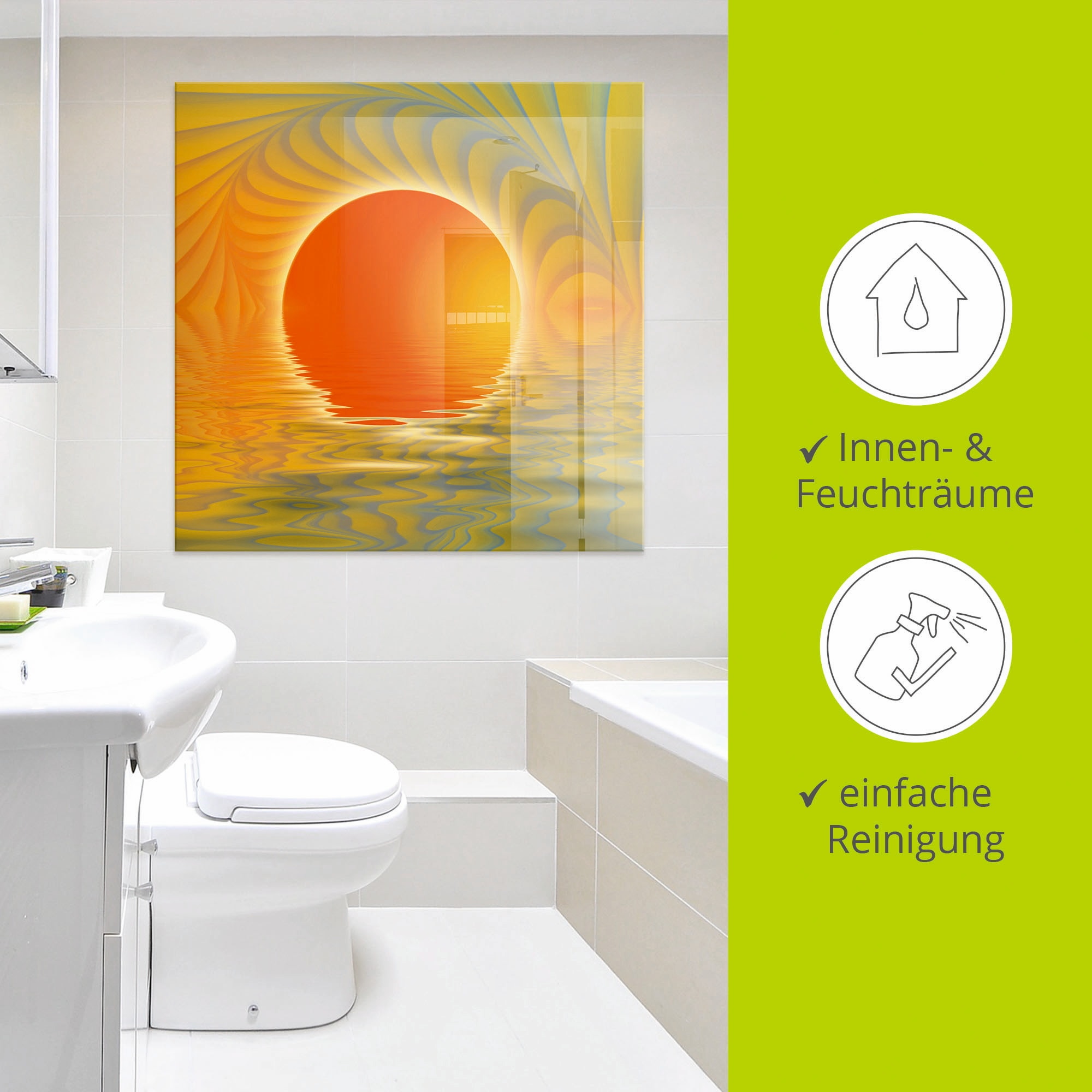 Artland Glasbild »Abstrakter Sonnenuntergang« Muster 1 Stk. tlg. in verschiedenen Größen