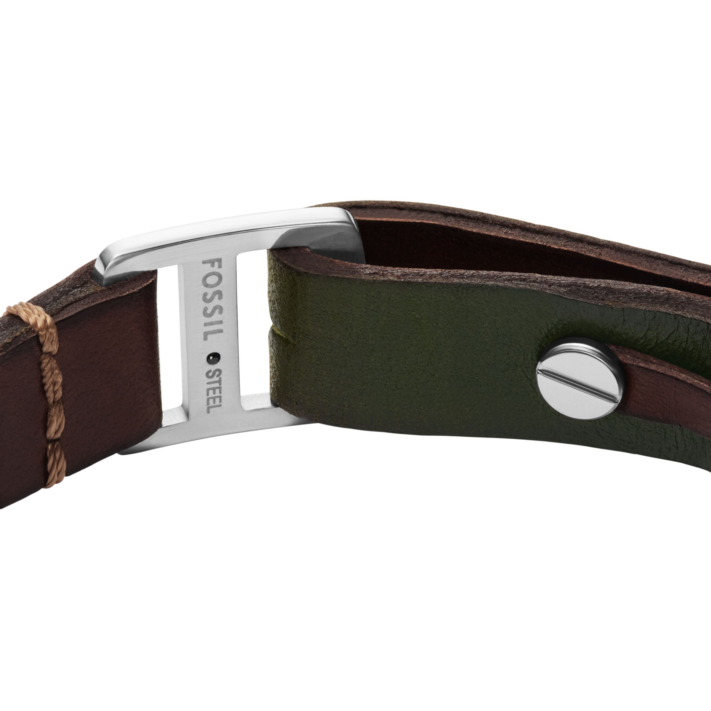 Fossil Lederarmband »Schmuck Geschenk Edelstahl, Leder MACHINE«