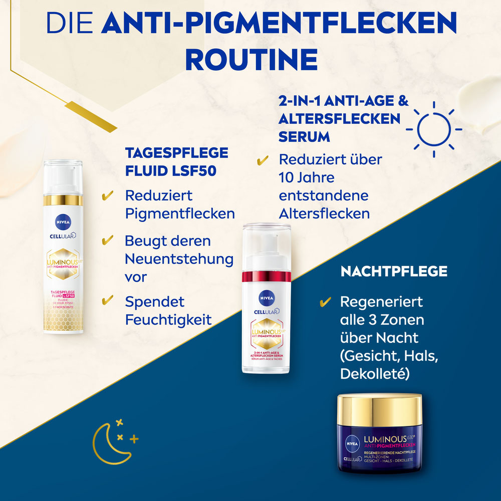 Nivea Nachtcreme »LUMINOUS630 ANTI-PIGMENTFLECKEN Regenerierende Nachtpflege«