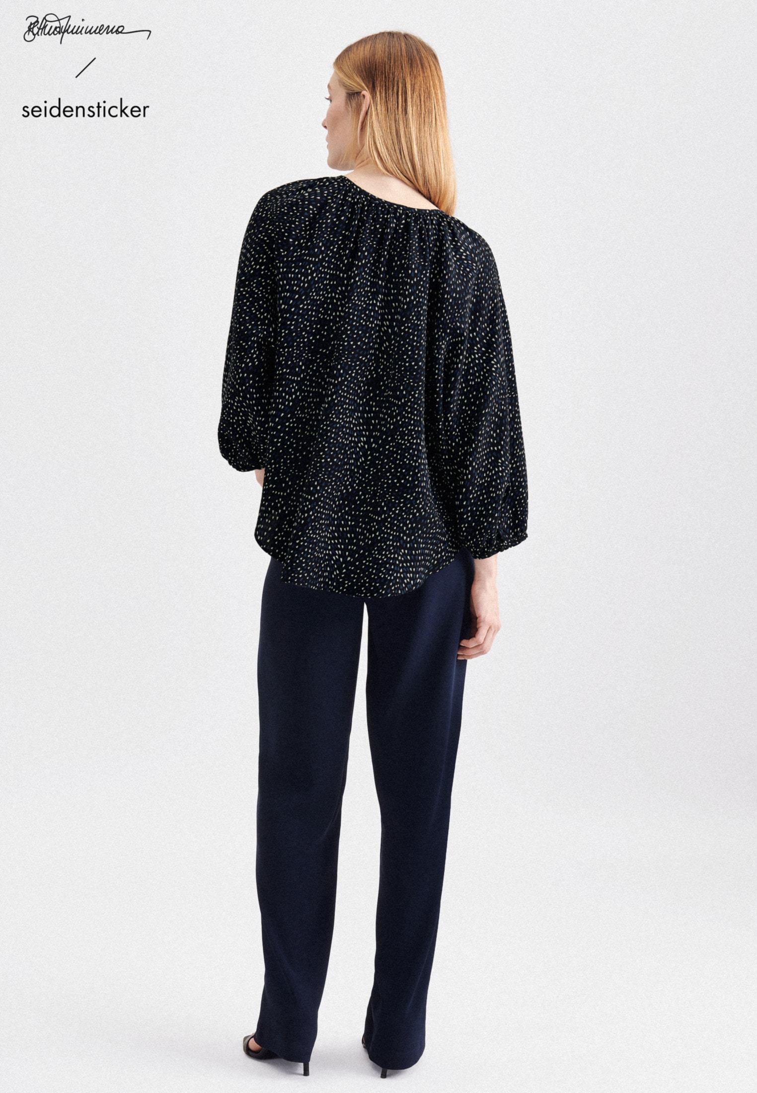 seidensticker Shirtbluse »Schwarze Rose« 3/4-Arm Rundhals Druck