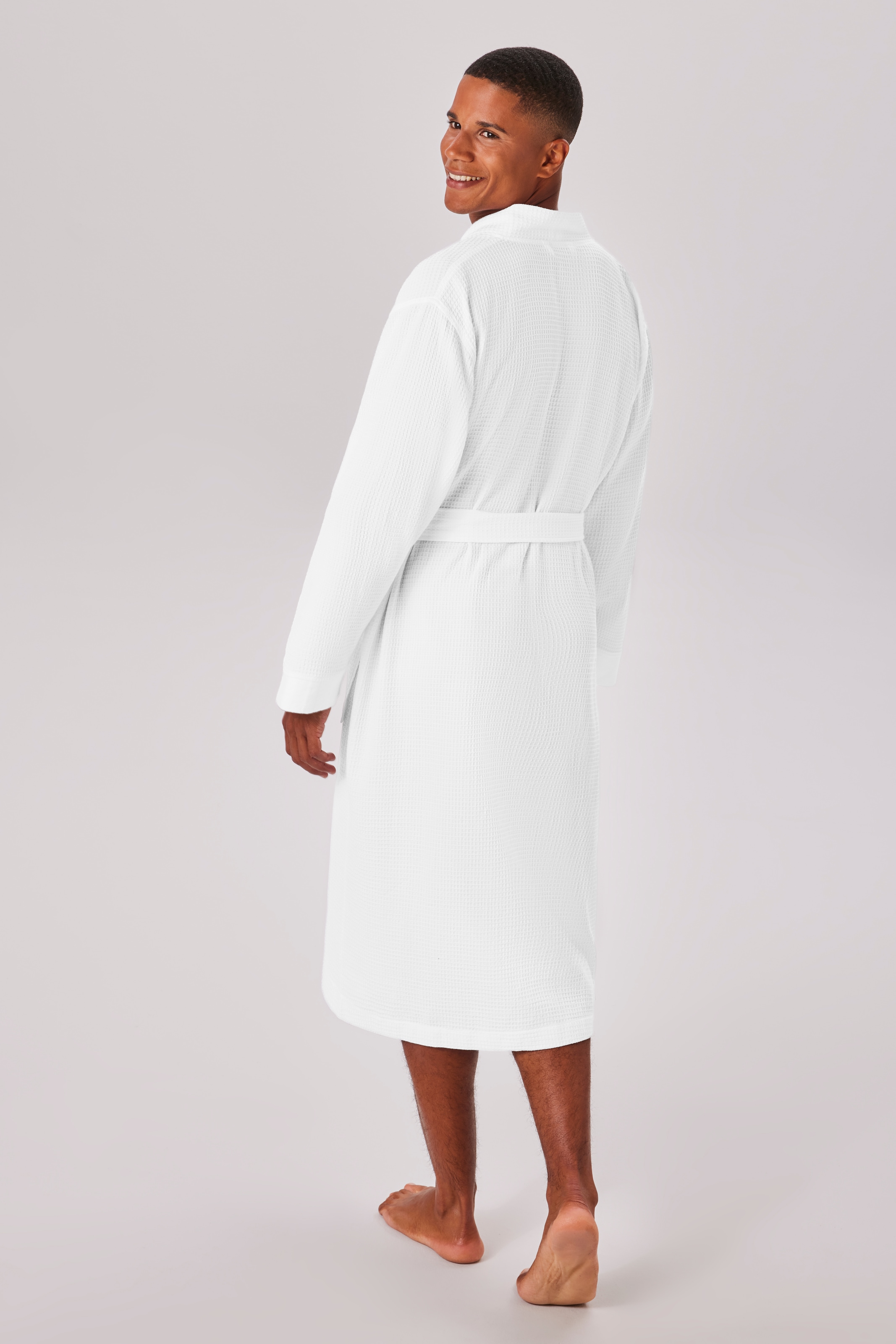 my home Unisex-Bademantel »Vanessa, ideal für Sauna & Spa, Hotelbademantel, Morgenmantel« 1 Stk. tlg., Taschen, Damen & Herren, Waffelpiqué, sehr leichte Qualität, S-3XL