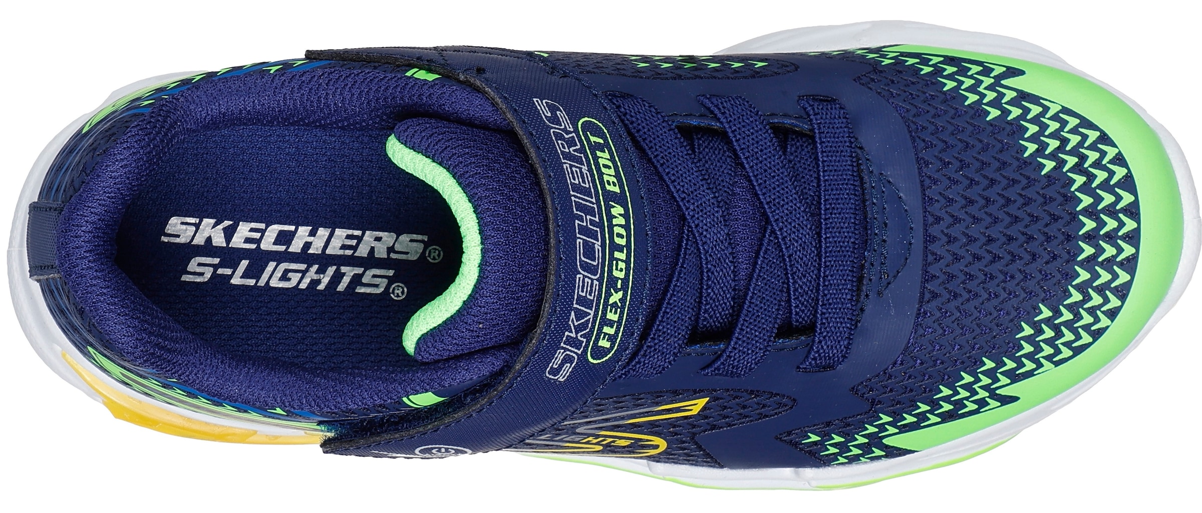 Skechers Slip-On Sneaker »FLEX-GLOW 3.0«, Sneaker, Klettschuh, Kindergartenschuh mit auffälliger Sohle
