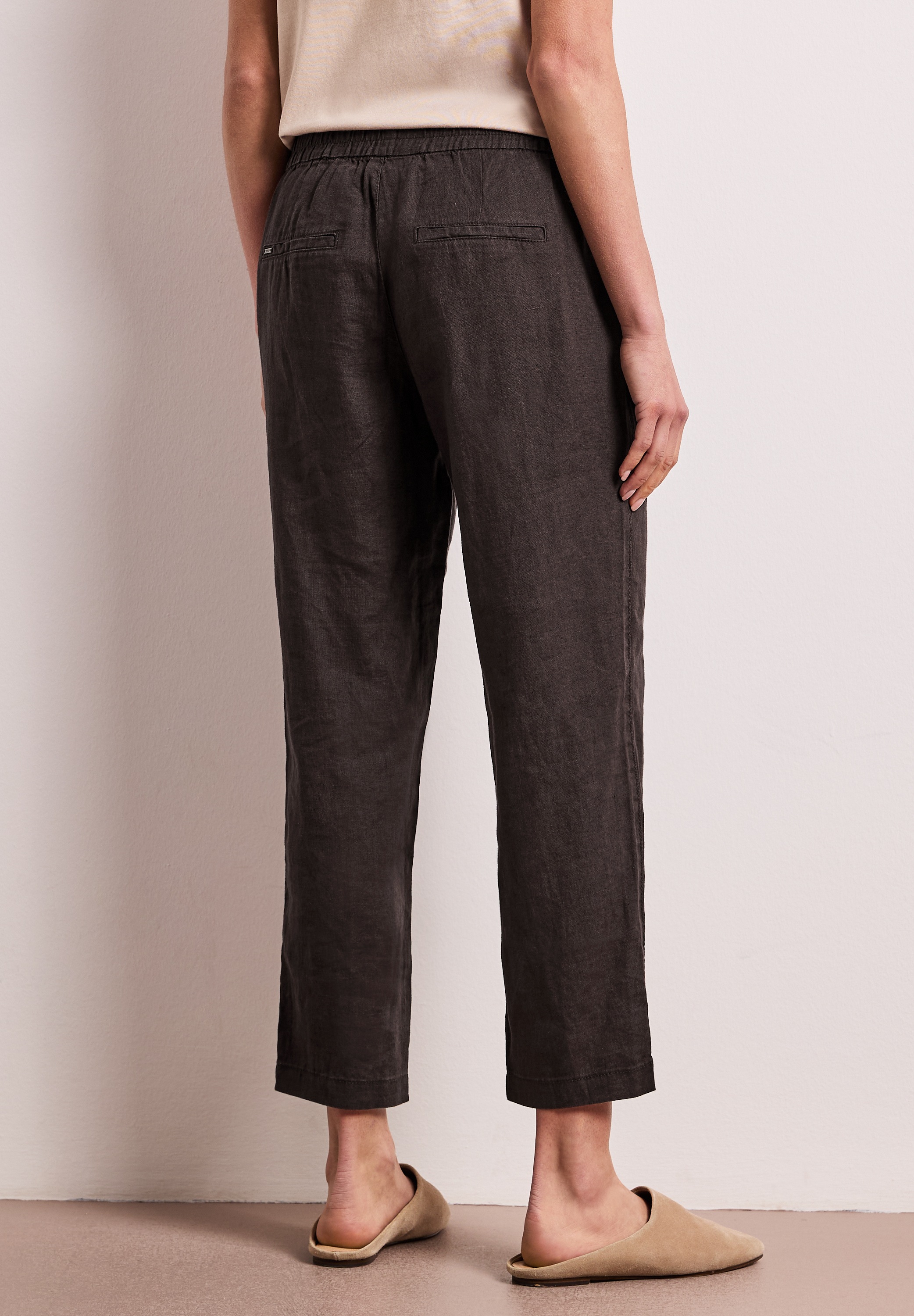 STREET ONE Leinenhose »Style Bonny«  Slim Leg Hose aus Leinen mit Schnalle