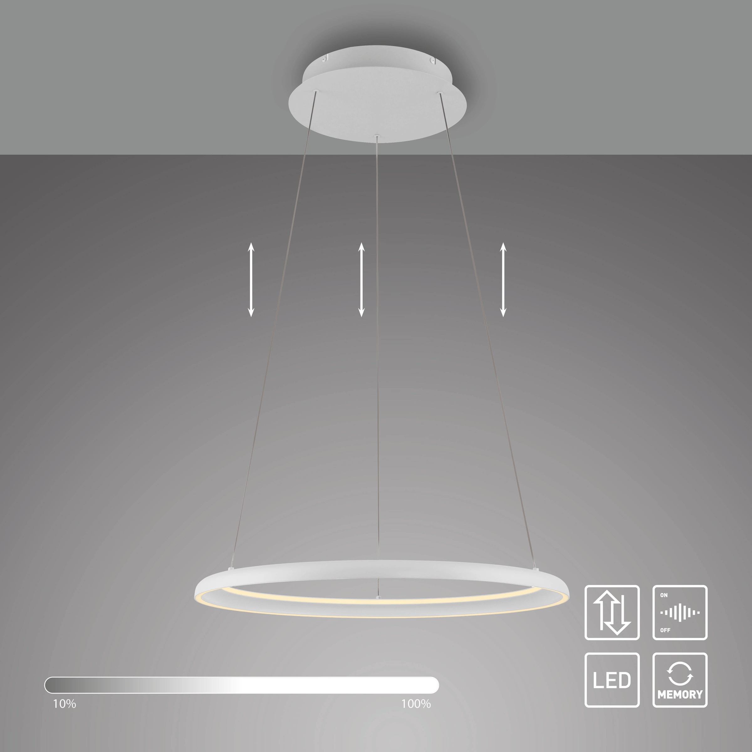 SCHÖNER WOHNEN-Kollektion LED Pendelleuchte »QUILLO« LED-Board 1 Stk. Warmweiß SCHÖNER WOHNEN Kollektion, SimplyDim, Memoryfunktion, Comfort-Lift