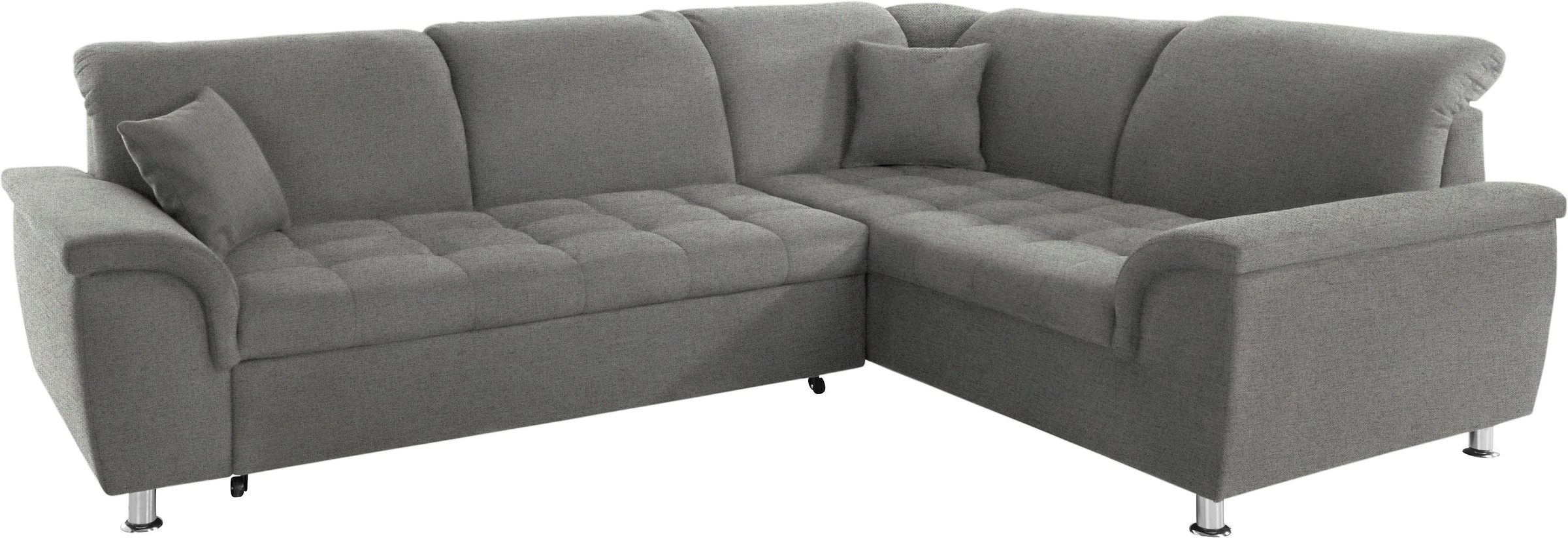 DOMO collection Ecksofa »Franzi, zeitlos und elegant, moderne Sitzheftung, L-Form«, wahlweise mit Kopfteilverstellung (dann Breite: 275 cm)