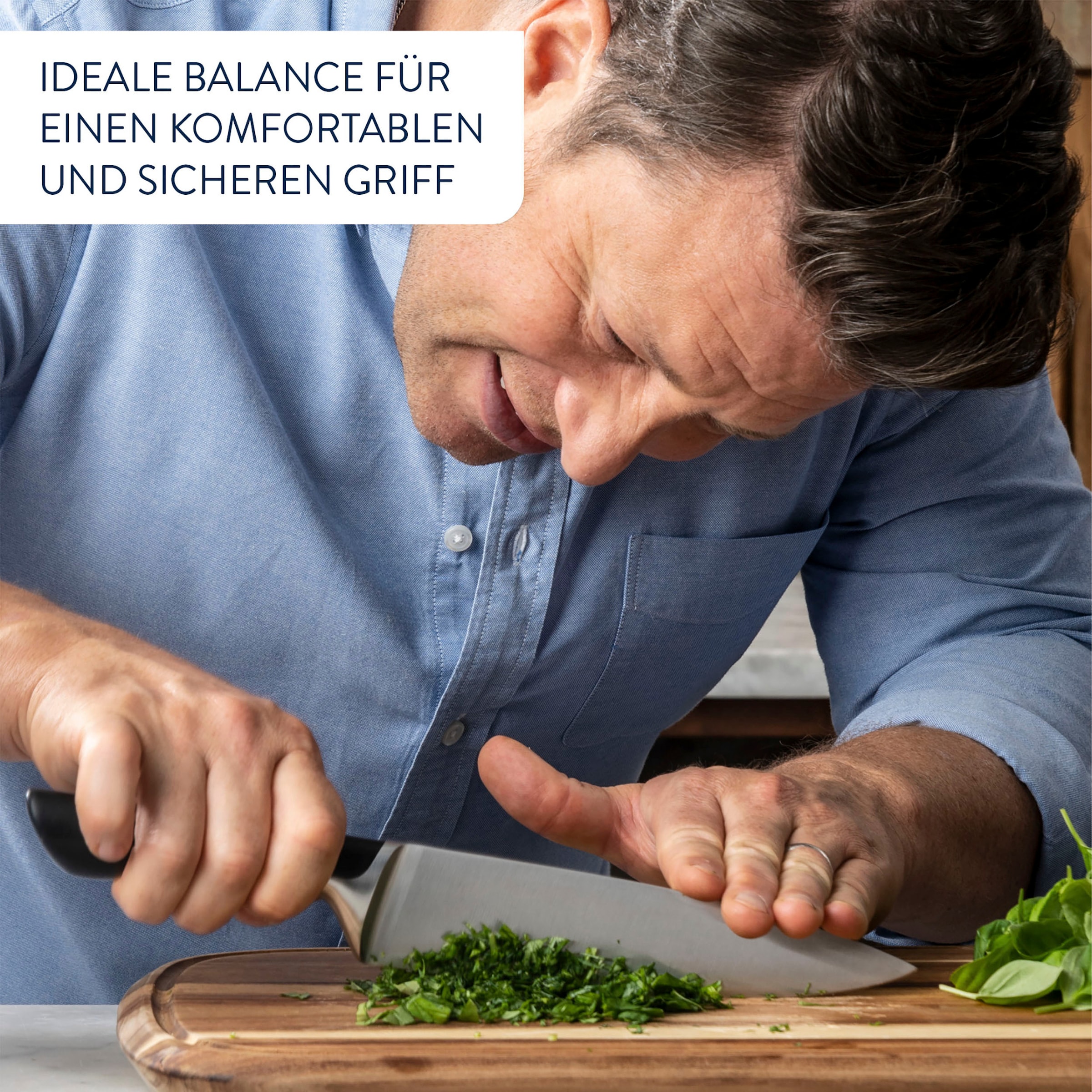 Tefal Messer-Set »K267S3 Jamie Oliver«, (Set, 3 tlg., Kochmesser 15 cm, Universalmesser 12 cm, Schälmesser 9 cm), hohe Leistung, unverwechselbares Design, widerstandsfähig/langlebig