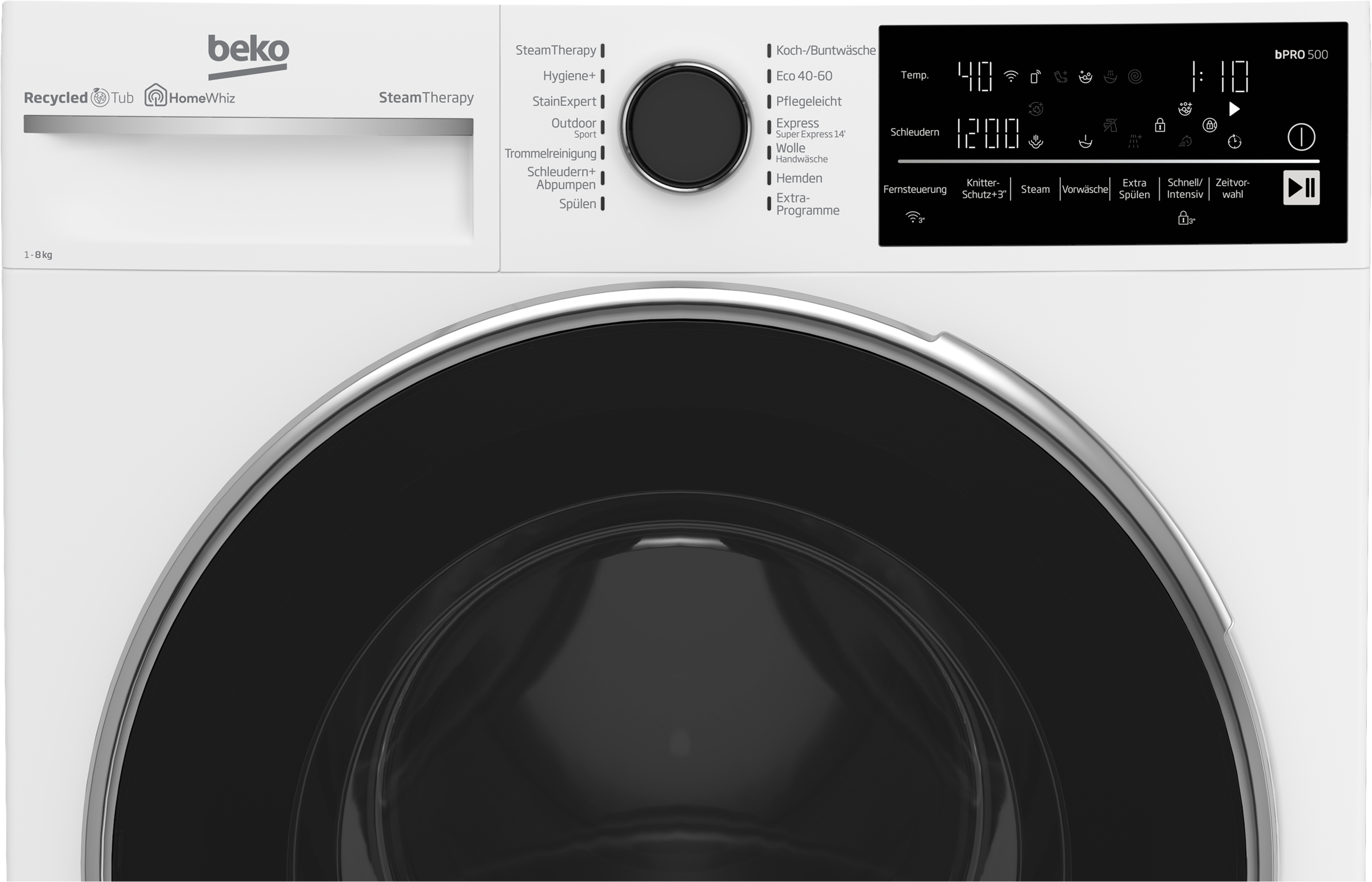 BEKO Waschmaschine »B5WFT78410W 7178551900«, 8 kg, 1400 U/min, AddXtra Nachlegefunktion