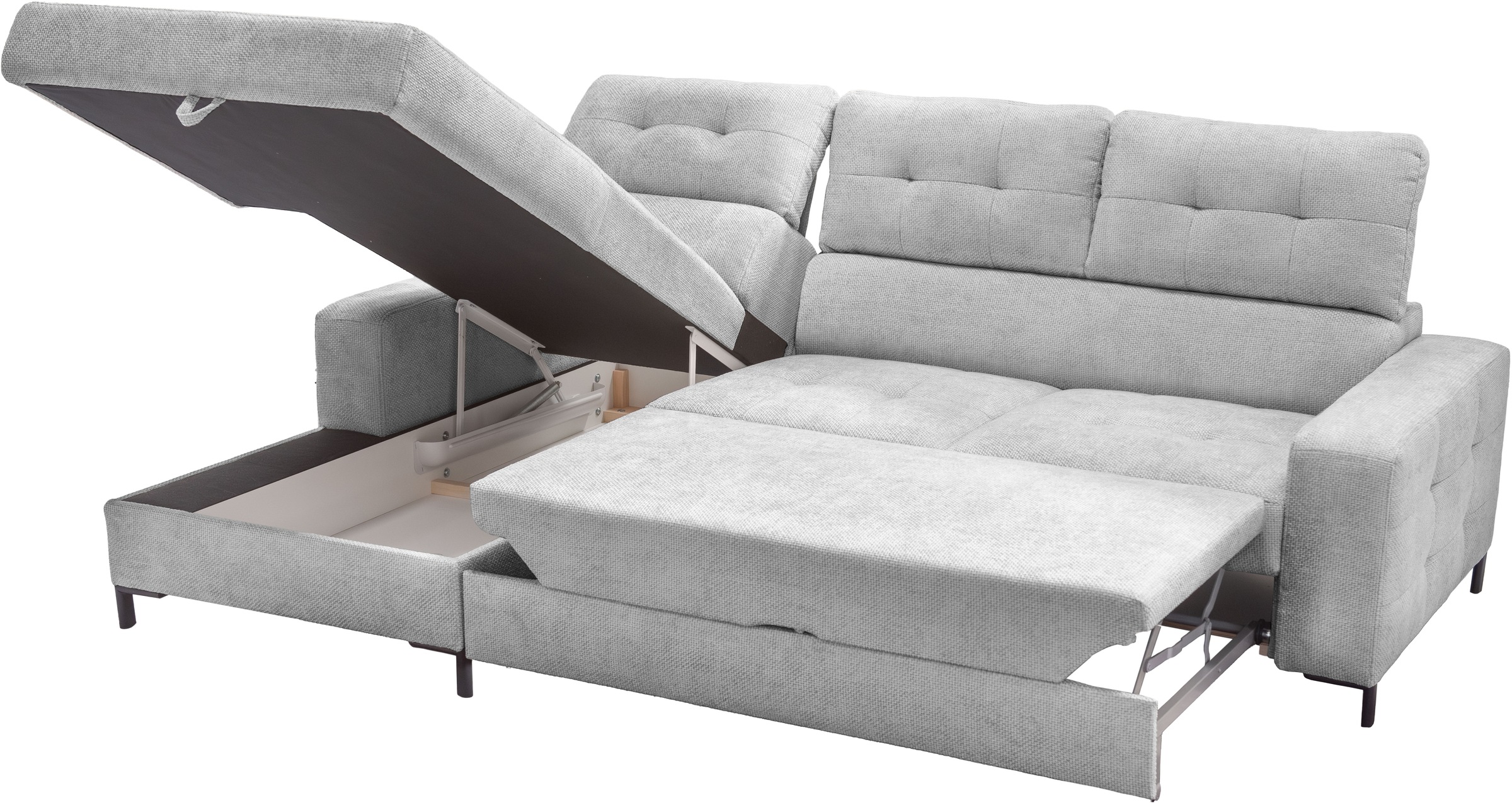 exxpo - sofa fashion Ecksofa »Bonito, mit Rücken- und Sitztiefenverstellung, inkl. Bett & Bettkasten«, Sitztiefenverstellung,Höhenverstellung