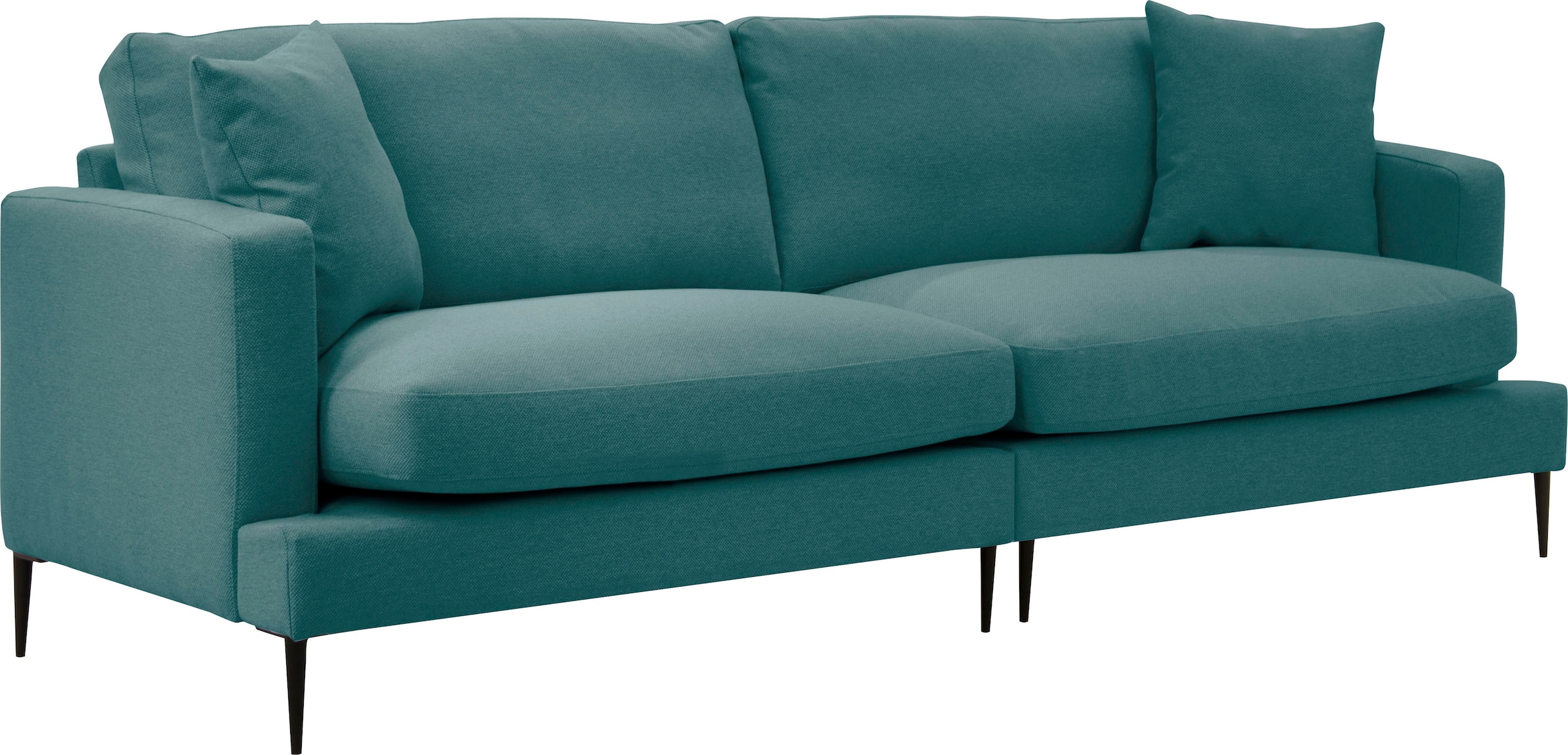 Leonique 2-Sitzer »Cozy elegantes Designsofa, Maße B/T/H: 151/97/80 cm«, mit losen Kissen und Metallbeinen