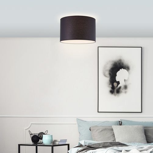 Brilliant Deckenleuchte »Esher«, 1 flammig, Leuchtmittel E27 | ohne Leuchtmittel, Deckenlampe 38cm schwarz