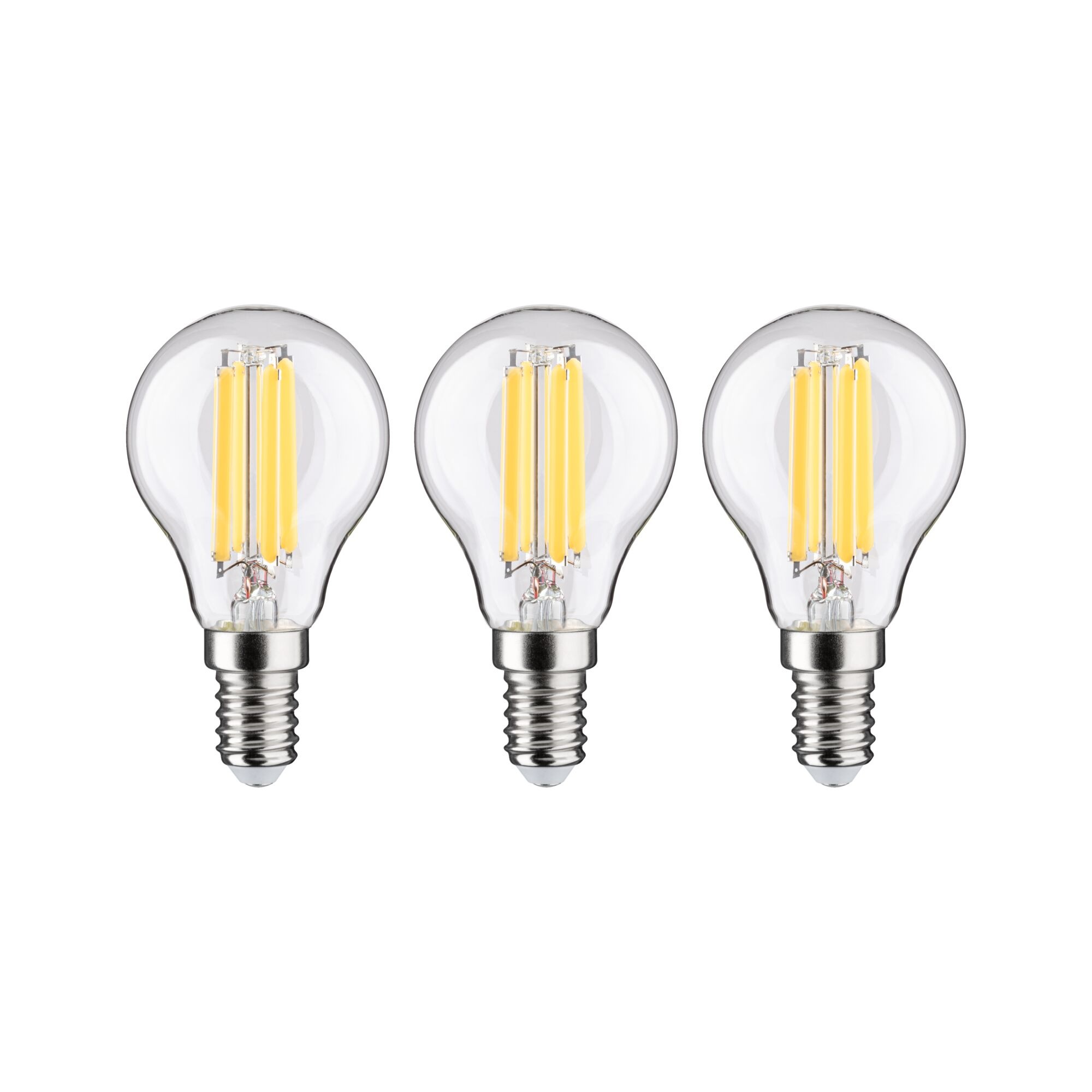 Paulmann LED-Leuchtmittel »Efficient-Line Filament 230V LEDTropfen E14 3 St.525lm 2,5W 3000K Klar« E14 3 Stk. Warmweiß