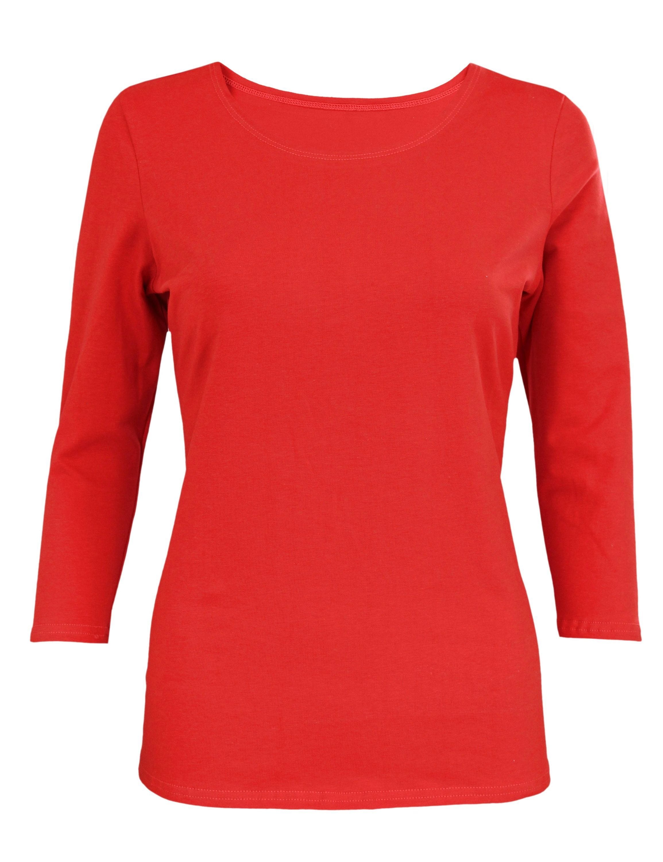 ALKATO 3/4-Arm-Shirt »Damenshirt Alkato Damen Shirt 3/4 Arm mit Rundhals«