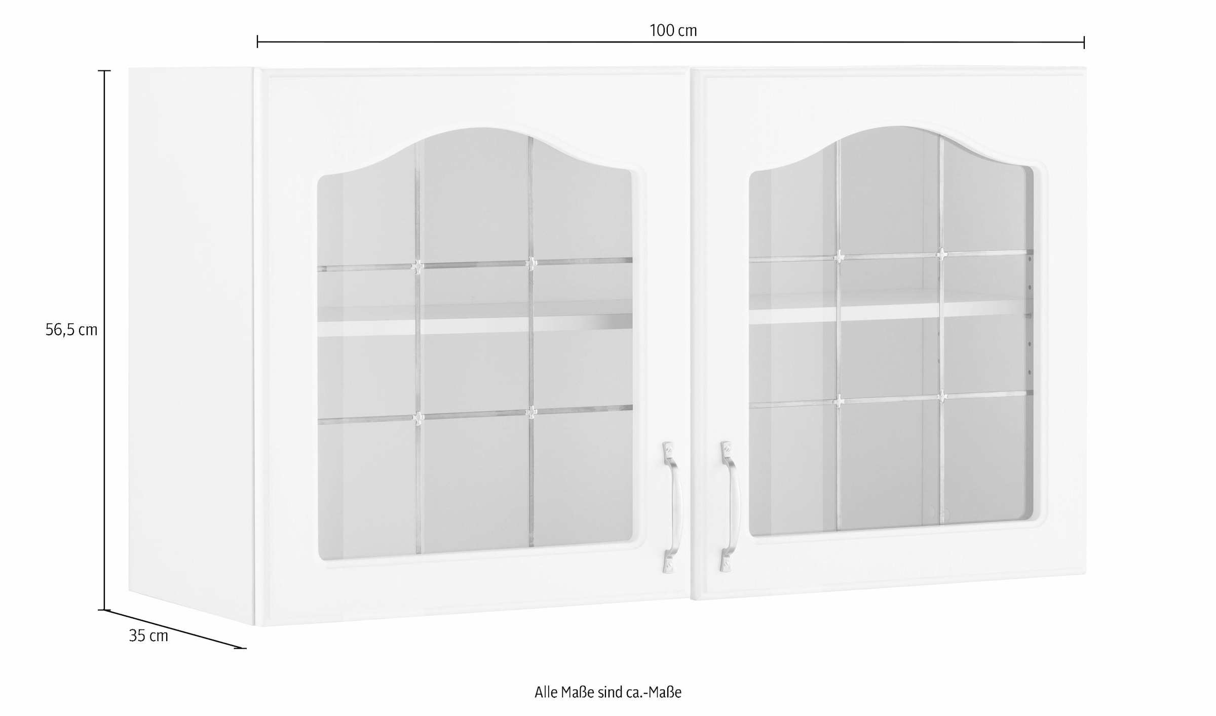 wiho Küchen Glashängeschrank »Linz«, 100 cm breit, mit 2 Glastüren auf  Raten kaufen