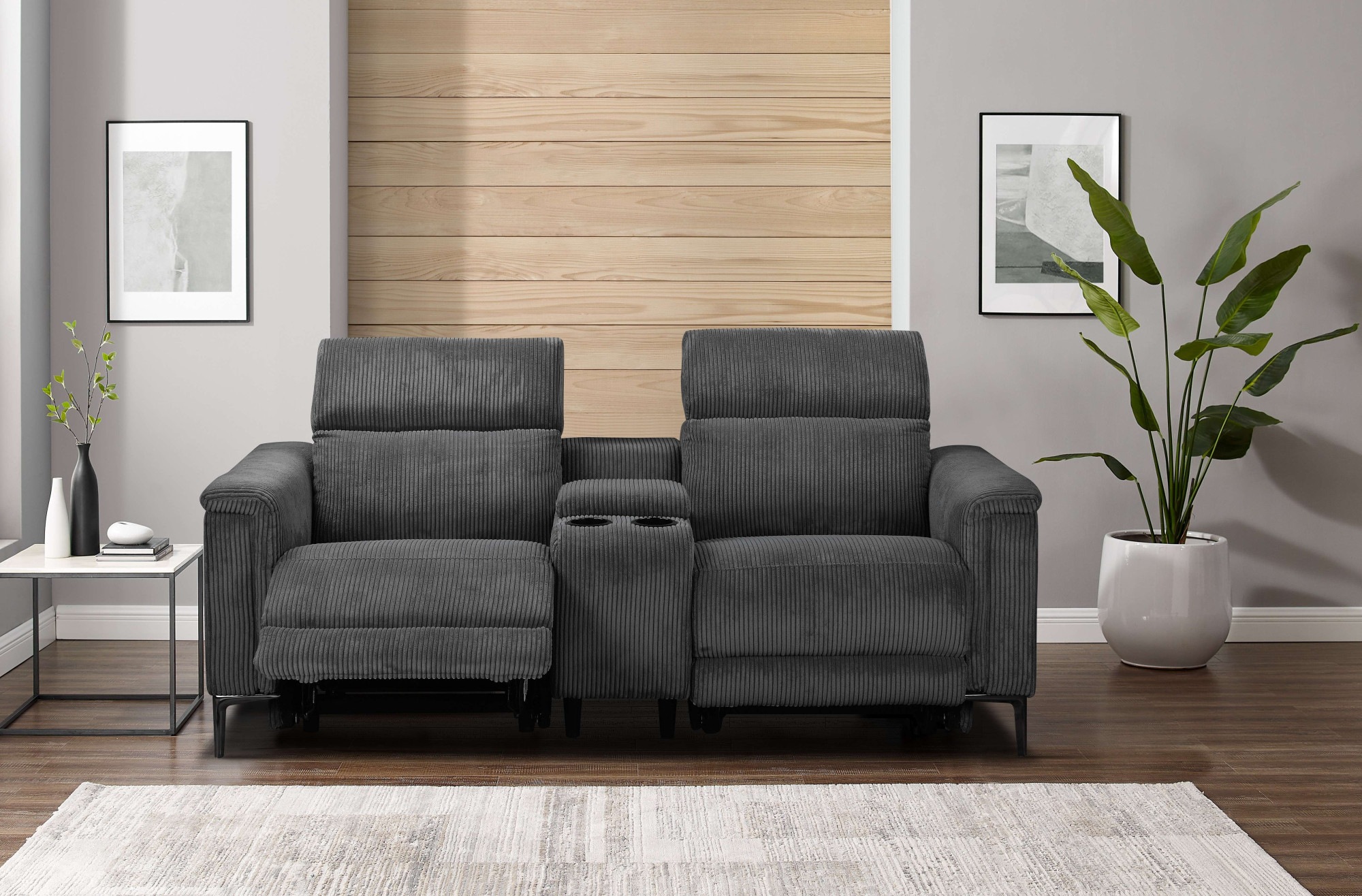 Places of Style 2-Sitzer »Lund in Cord, 2er-Kinosofa, TV-Sessel, Multimedia-Sofa, USB-A,«, m. elektrischer o. manueller Relaxfunktion, Getränkehalter u. Staufach