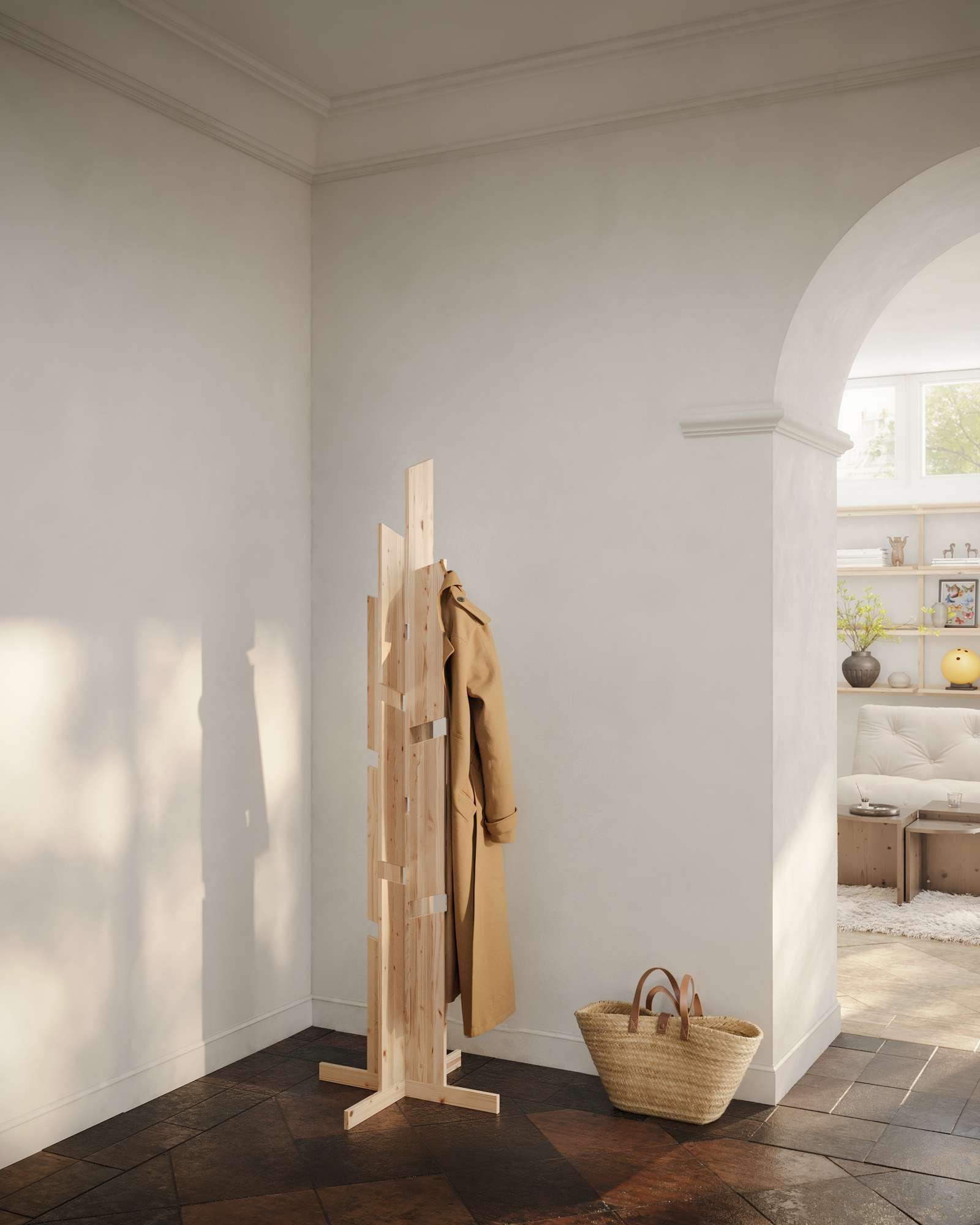 Karup Design Garderobenständer »Keeper Coat Stand, Kleiderständer mit 12 Haken, Made in Europe«, (B/H/T: ca 60 x 60 x 186 cm), frei stehend, vielseitig einsetzbar, FSC®-zertifiziertes Massivholz