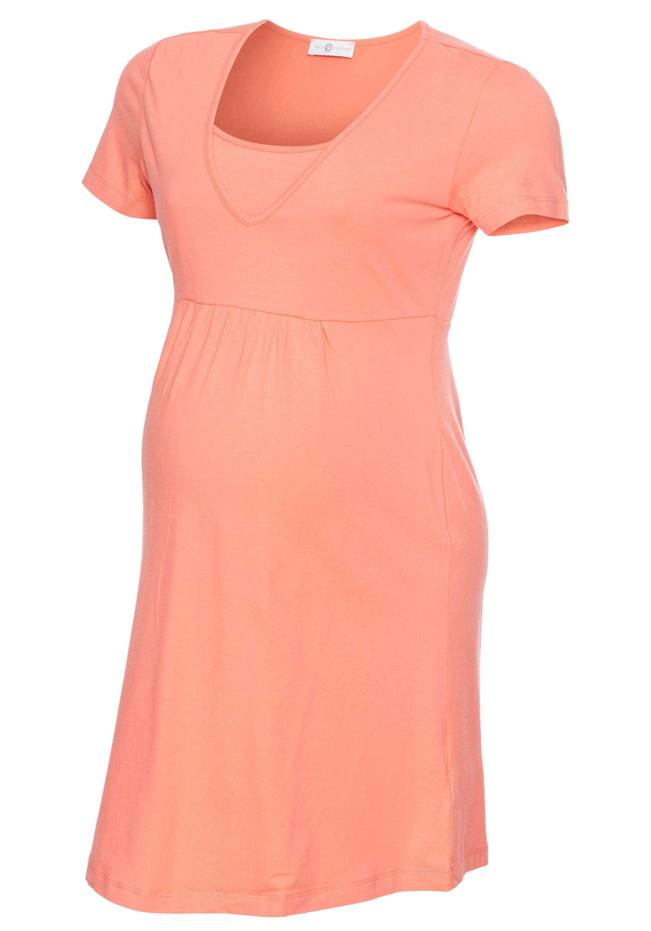 Neun Monate Umstandskleid »Kurzes Schwangerschafts-Jerseykleid, Minikleid«, Auschnitt in Wickeloptik