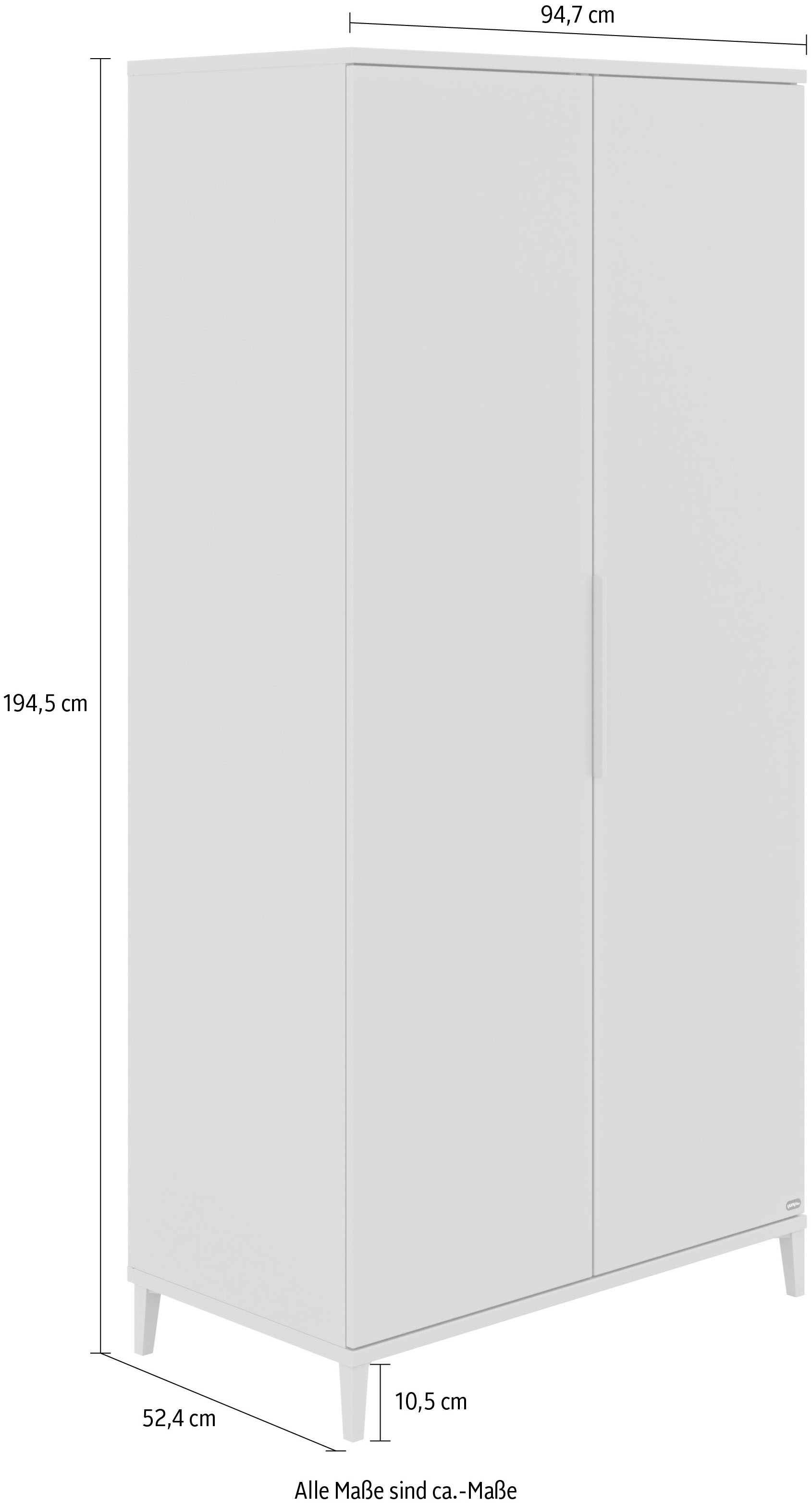 YUNY by PAIDI Kleiderschrank »BROTHER STU inkl. Kleiderstangen und Einlegeböden« B/H/T ca. 95x195x52cm, Taupe,  zertifizierte Qualität, Soft-Close