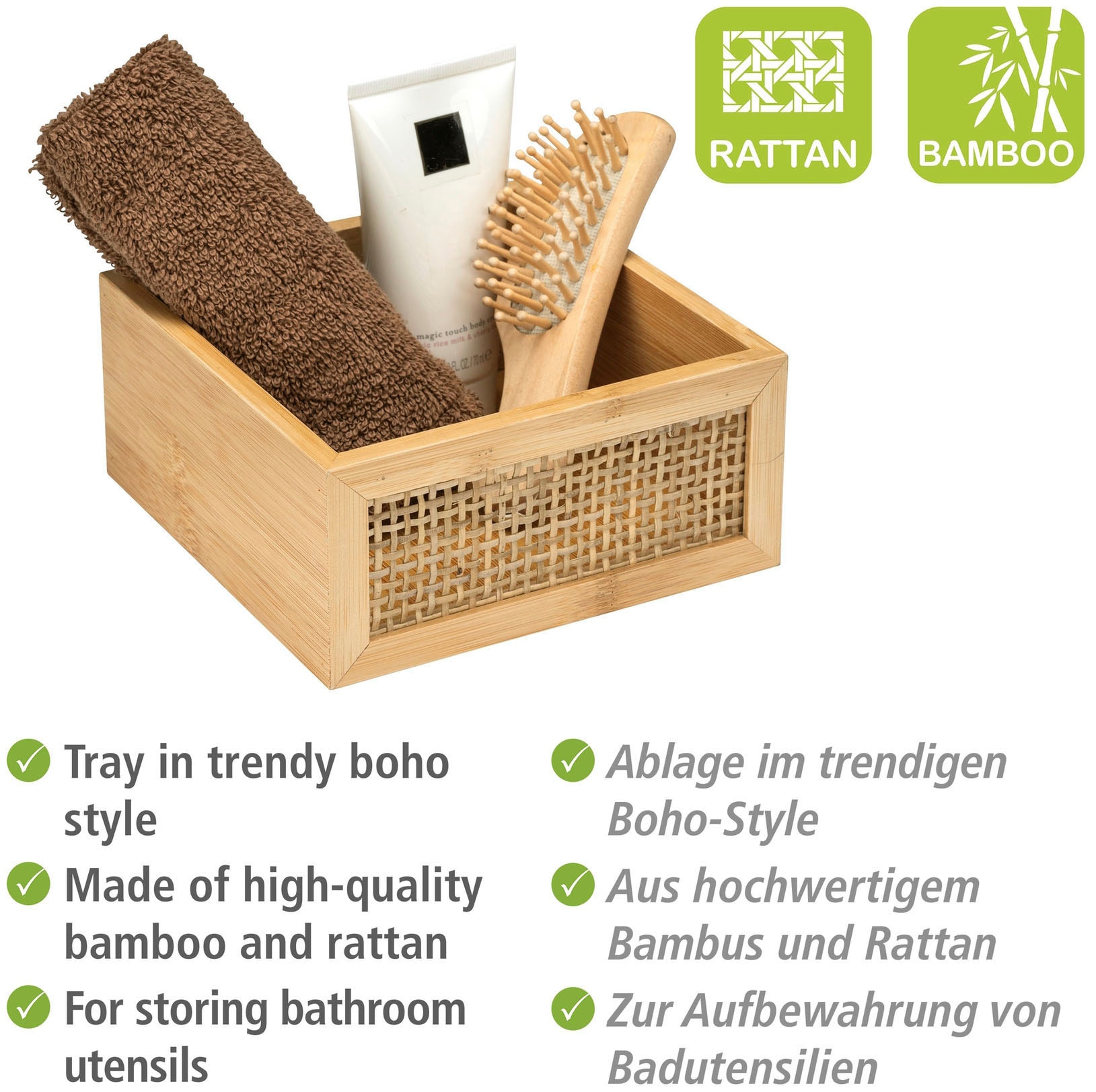 WENKO Badorganizer »Allegre«, (1 St.), aus Bambus und Rattan