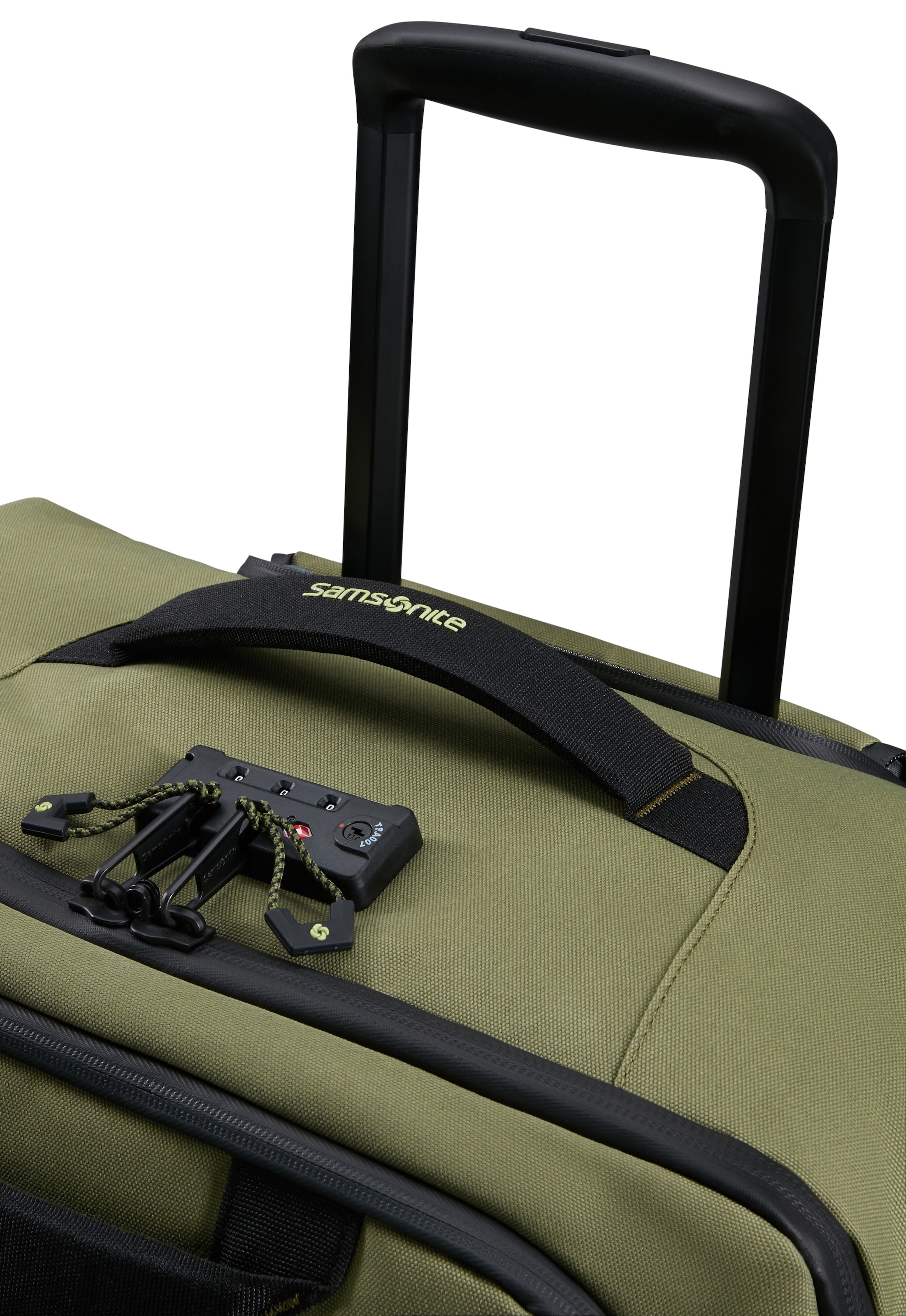 Samsonite Reisetasche »ECODIVER DUFFLE/WH, verschiedene Größen« TSA-Schloss und Trolley-Gestänge