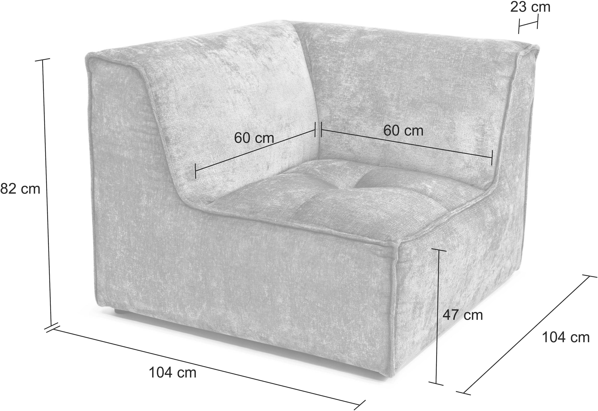 RAUM.ID Sofa-Eckelement Modul (1 oder als separat für Zusammenstellung St.), verwendbar, »Monolid«, Raten individuelle kaufen auf