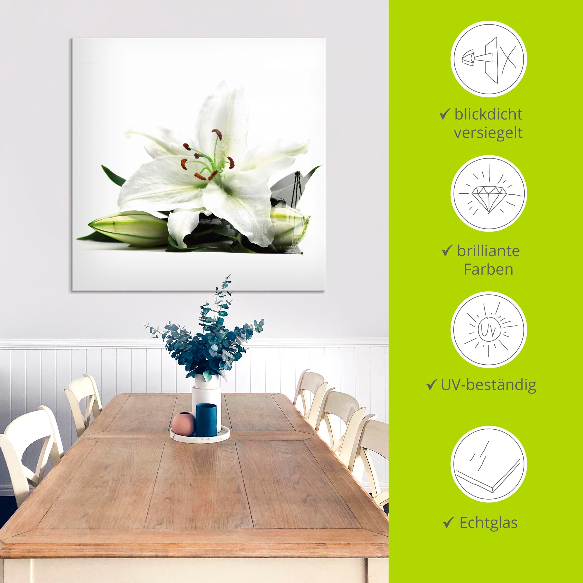 Artland Glasbild »Große Lilie« Blumen 1 Stk. tlg. in verschiedenen Größen