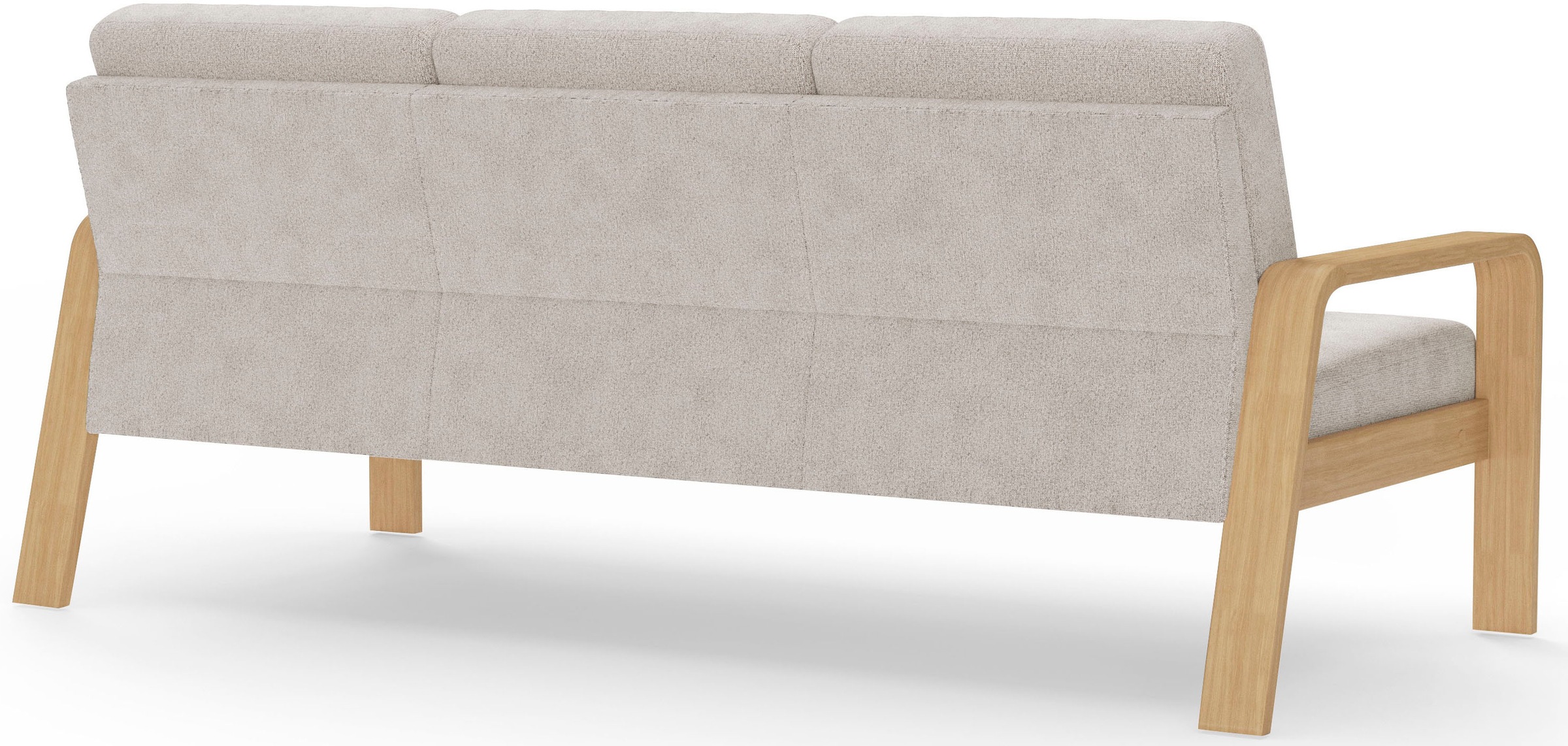 sit&more 3-Sitzer »Kolding«, Armlehnen aus Buchenholz in natur, verschiedene Bezüge und Farben