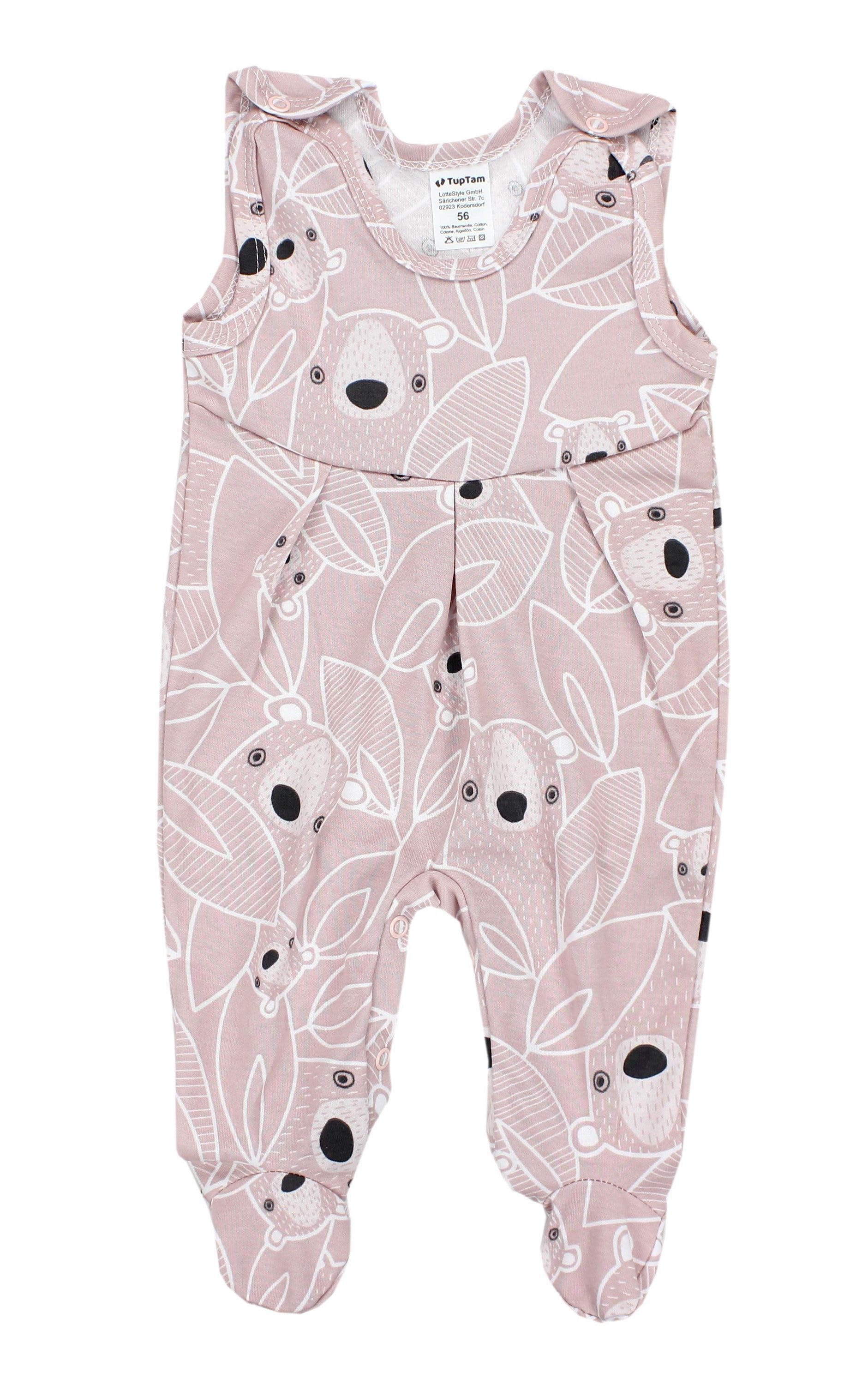 TupTam Strampler »Strampler Baby Mädchen Strampler mit Fuß 3er Pack«