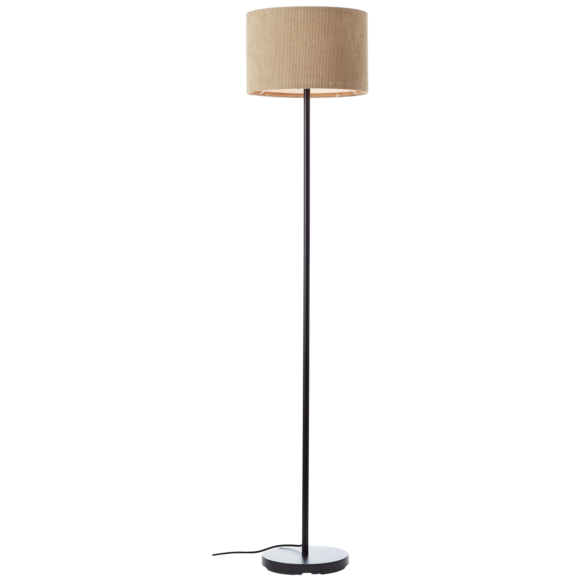 Brilliant Stehlampe »Tony« E27 1 Stk. mit Cord-Lampenschirm, 150 x 35 cm, E27, Metall/Textil, grau/schwarz