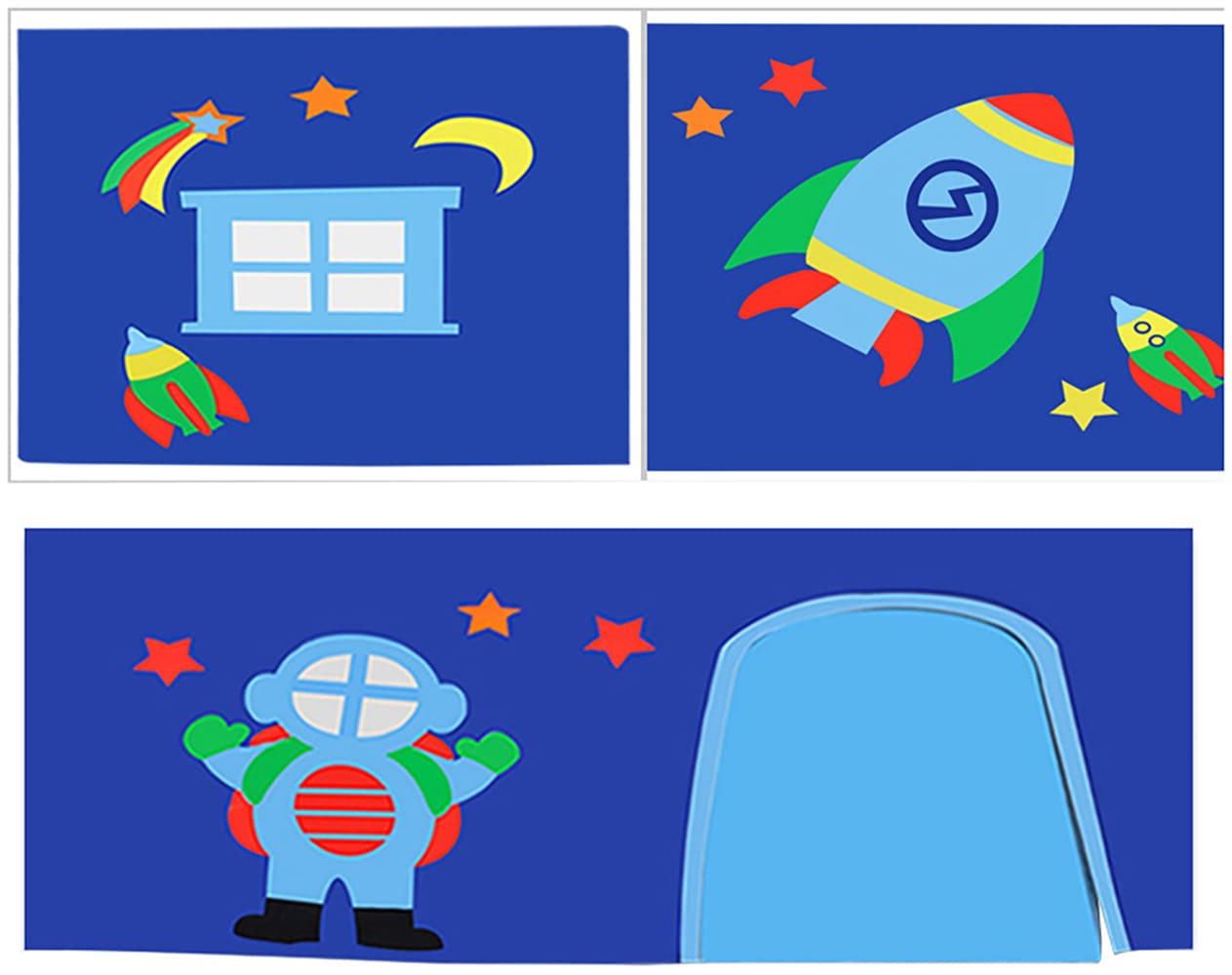 Vipack Spielbett »Forrest, Absturzschutz mit Sprossen-Optik, Pfostenstärken ca. 50x50mm« Buche natur lackiert, stabil und hochwertig gebaut, inkl. Lattenrost,  90/200 cm, Spielbereich unter dem Bett, 2 Textil-Set´s zur Wahl