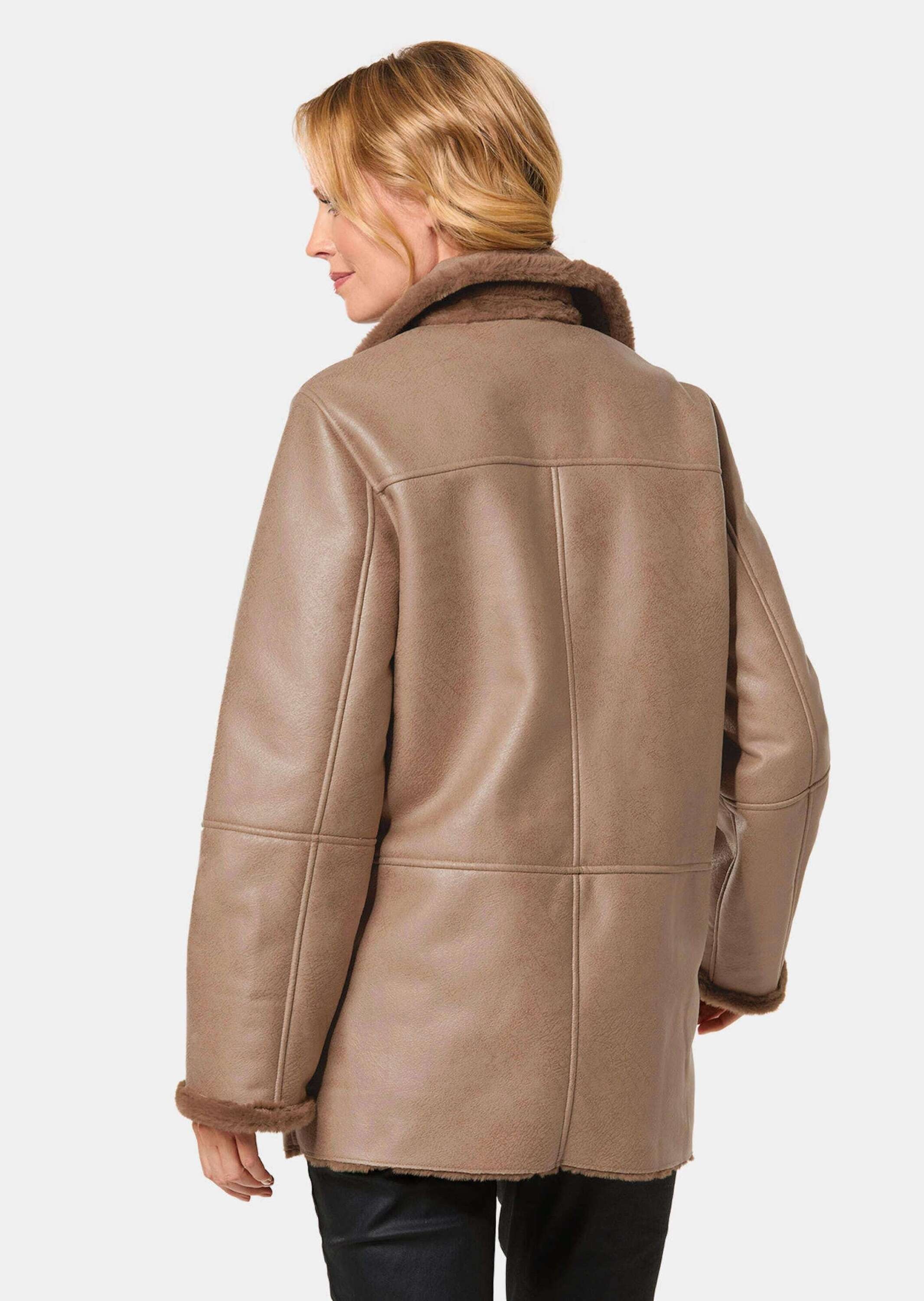 GOLDNER Kurzjacke »Kurzgröße Kuschelige Longjacke in Lederoptik«