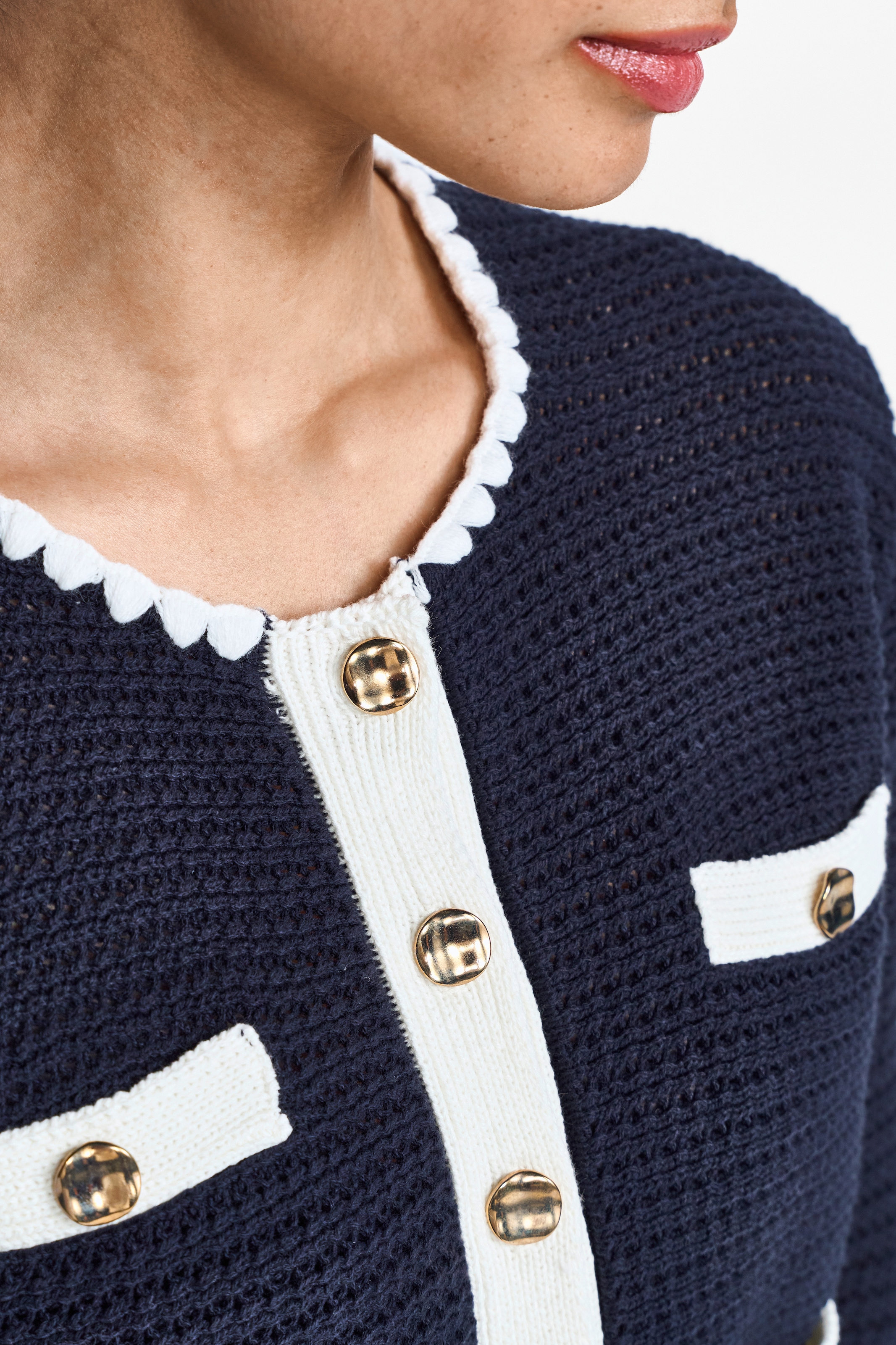 RICHROYAL Wolljacke, ohne Kapuze, Mit Verzierung an Ausschnitt, Saum und Ärmeln