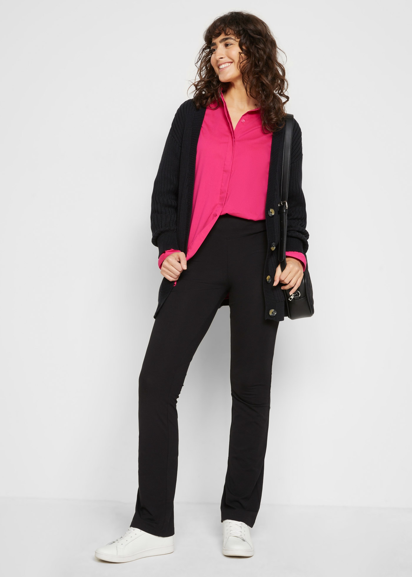 bonprix Leggings »Baumwoll-Leggings, Flared Leg«  aus Baumwolle, mit elastischem Bund, Skinny Fit, unifarben