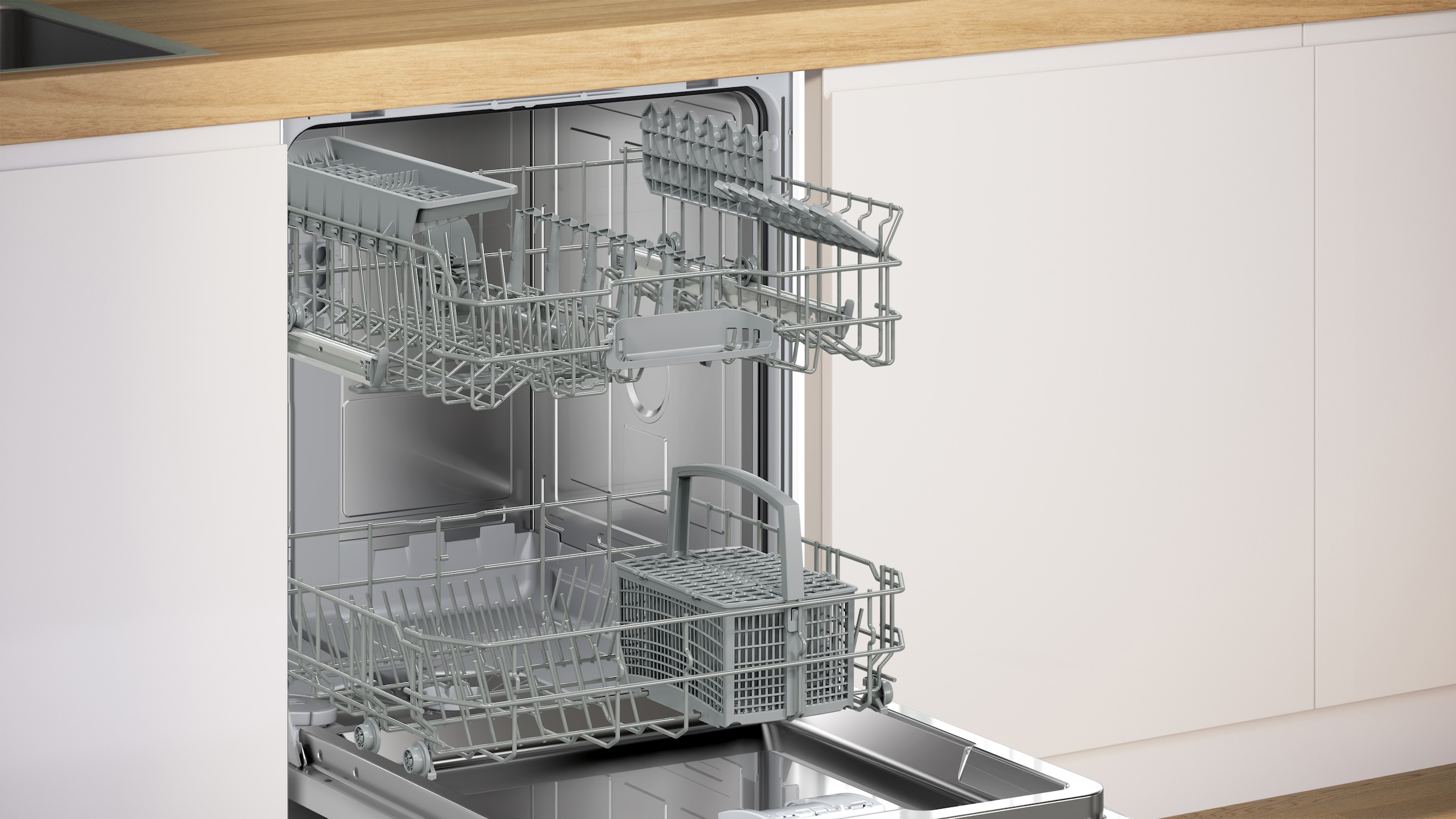BOSCH teilintegrierbarer Geschirrspüler Serie 2 »SMI2HTS08E« 13 tlg. Maßgedecke Geräuschreduktion bis zu 30 Minuten dank Silence on demand
