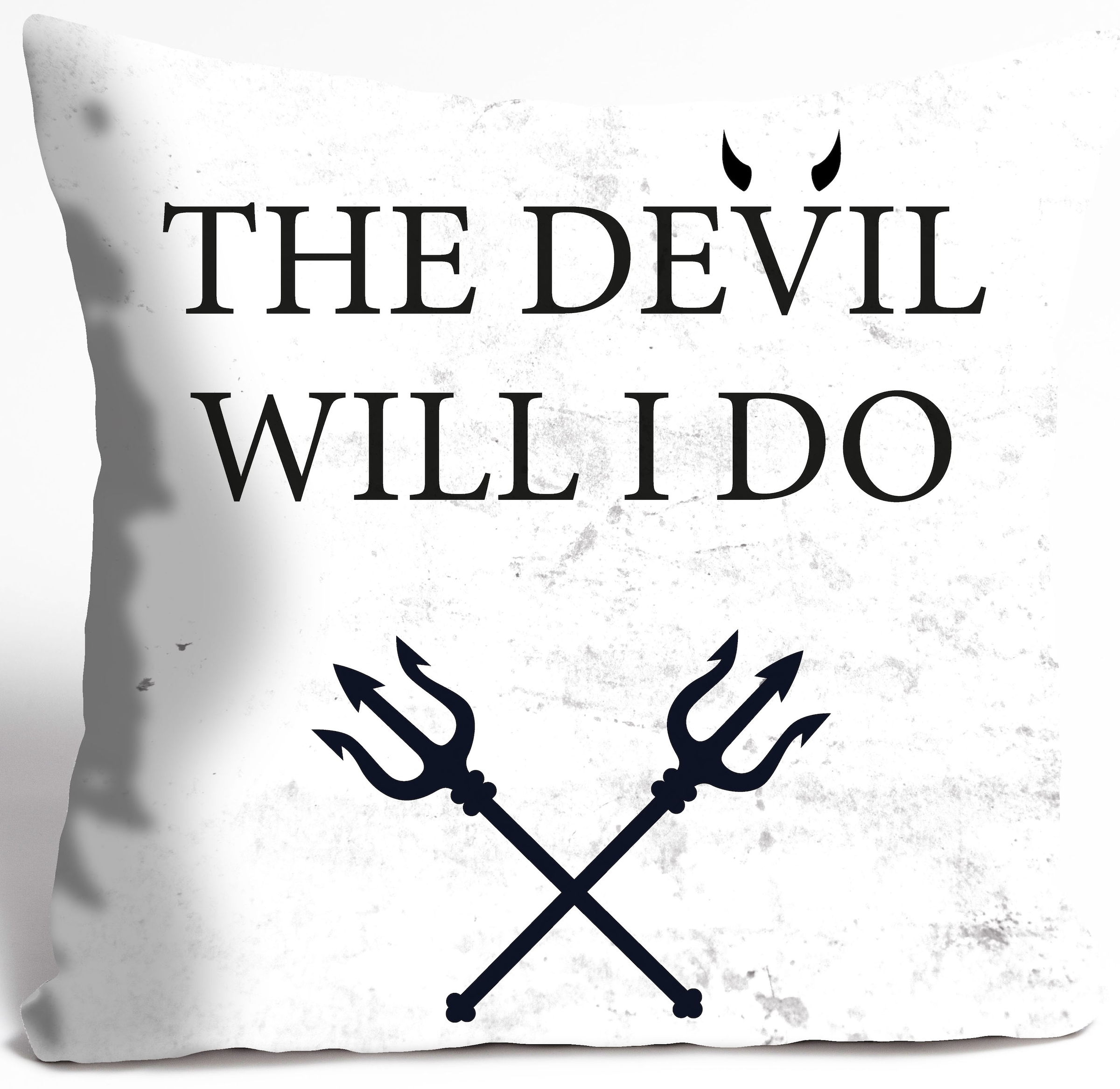 queence Dekokissen »THE DEVIL WILL I DO« Kissenhülle ohne Füllung, 1 Stück