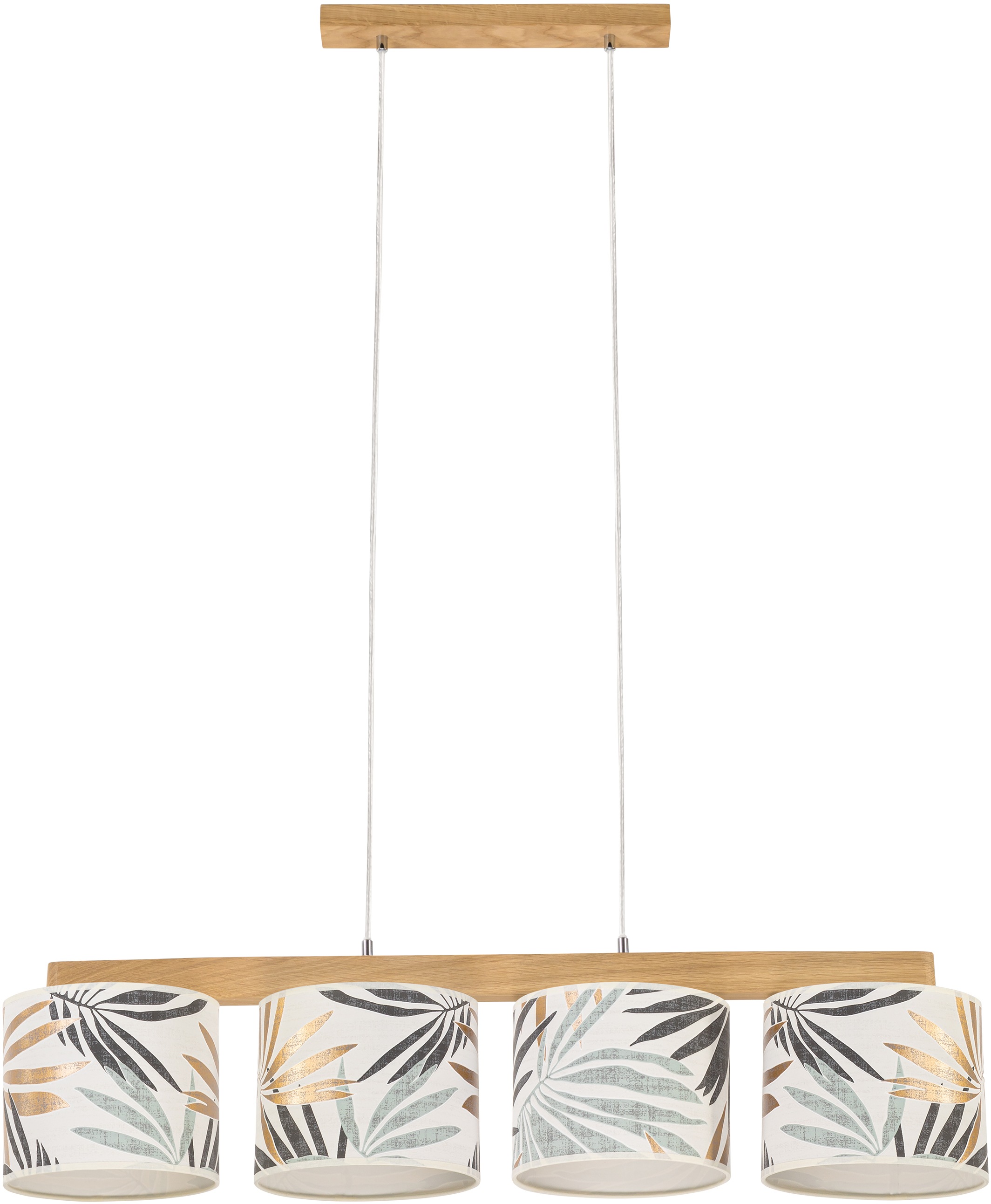 BRITOP LIGHTING Pendelleuchte »HOJA«, 4 flammig, Leuchtmittel E27 | ohne Leuchtmittel, Hängeleuchte, Aus edlem Eichenholz, Kürzbar